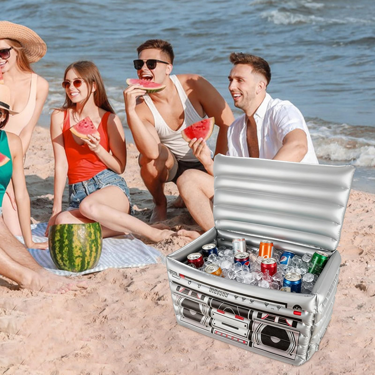 2 Pack Inflatable Boombox Cooler 80s 90s Style Inflatable - LOLYSIC Official Imagery - 8