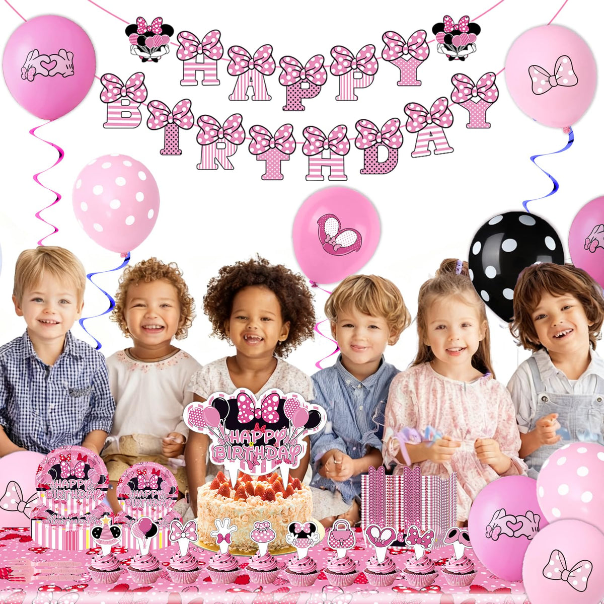 133PCS Pink Birthday Party Supplies - UKKJOM Official Imagery - 5