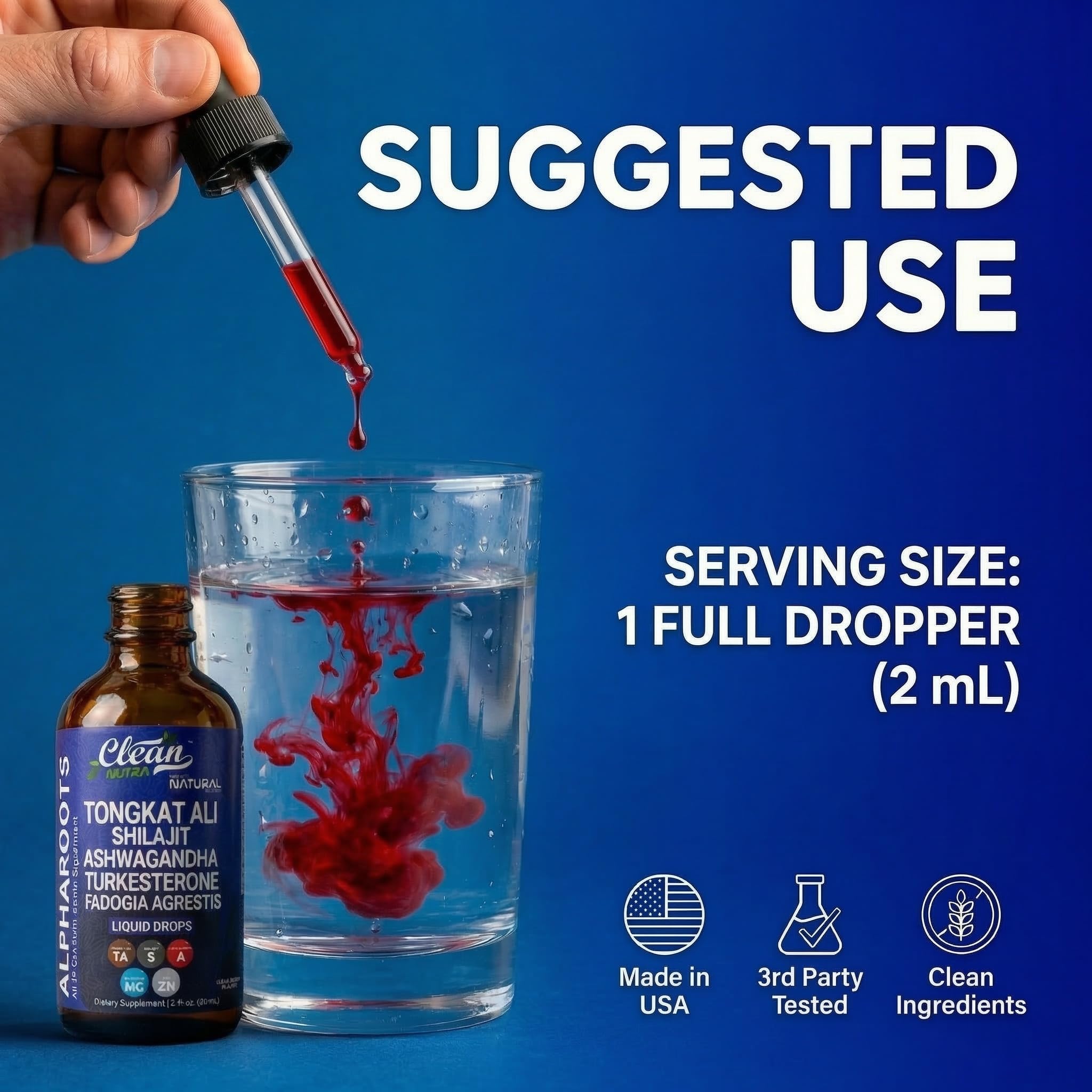 Tongkat Ali Liquid Drops – Men's Herbal Supplement by Clean Nutra