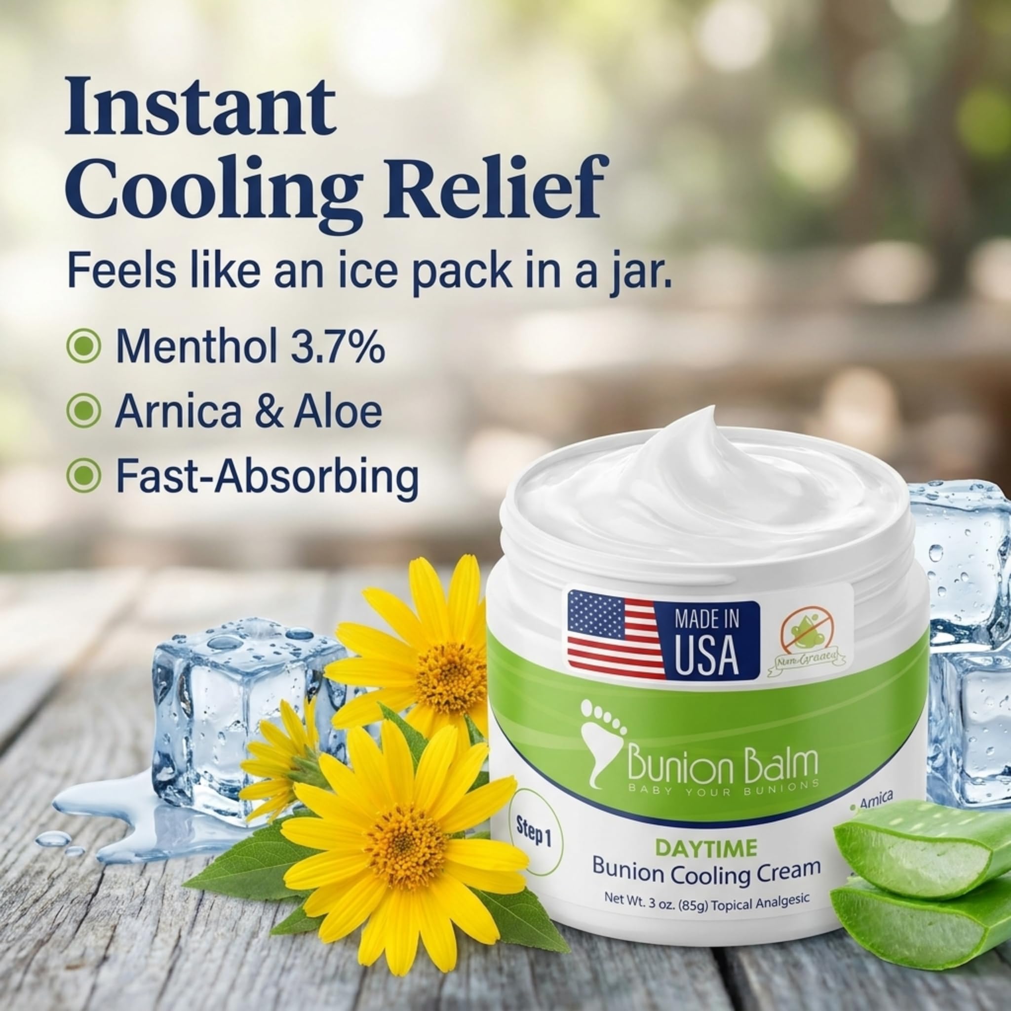 Bunion Balm Day Cream with Arnica & Menthol by Bunion Bootie