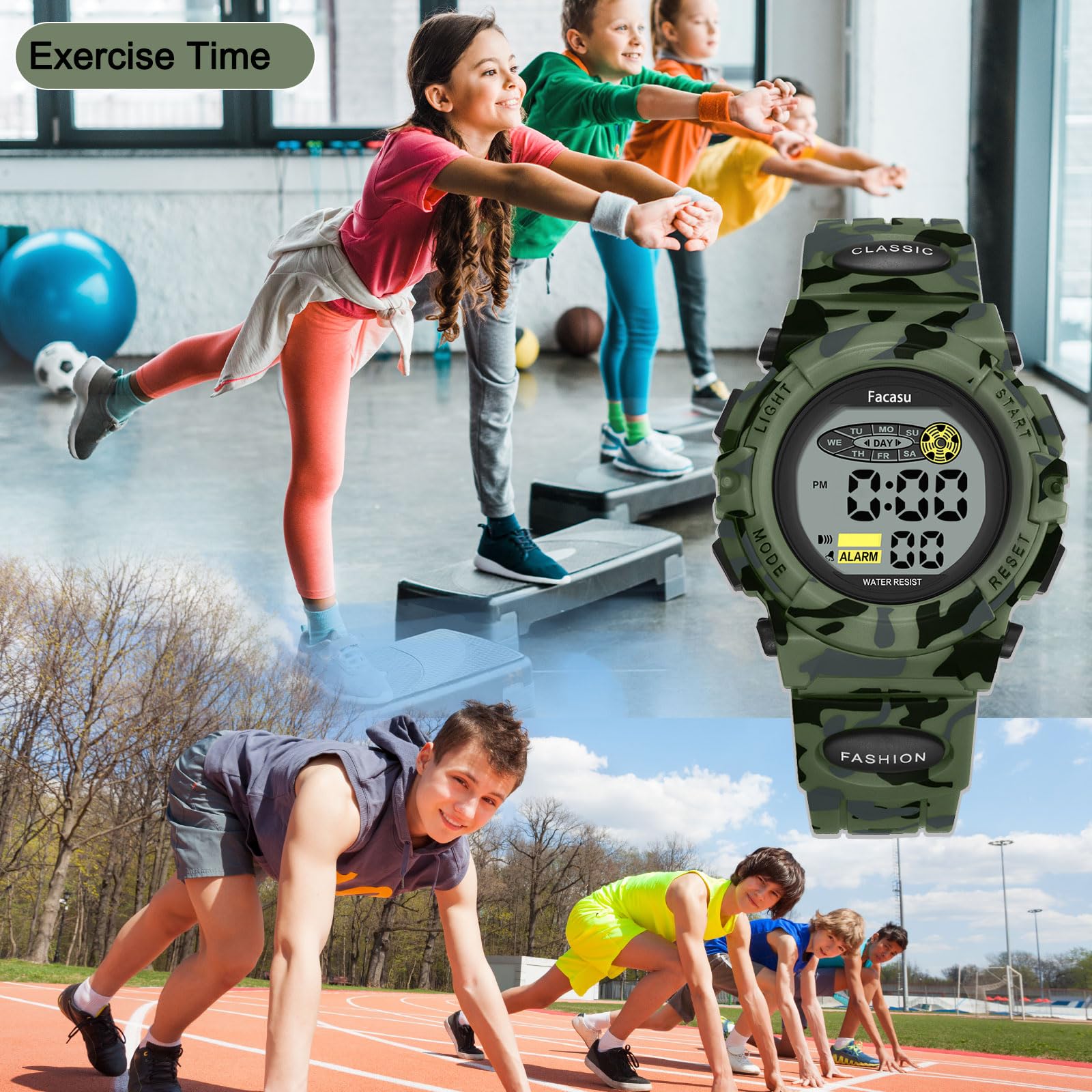 Facasu Kids Watch Digital for Boys-Waterproof Kids Sports Watch with L - View 7