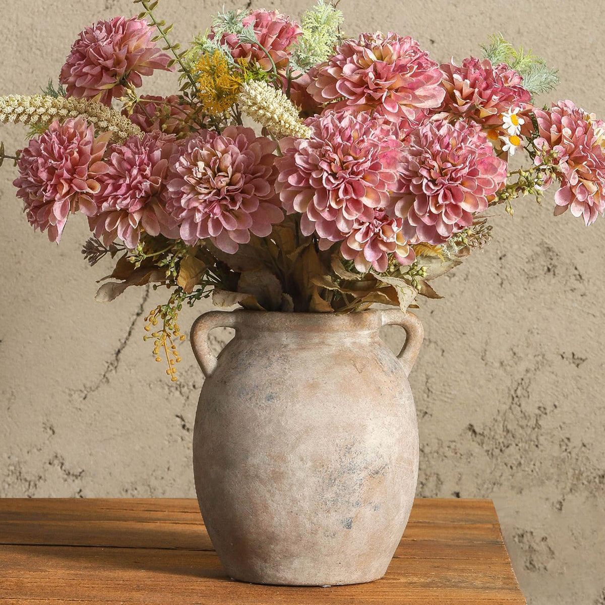 Dobbyby Ceramic Flower Vase 7 6 inch Farmhouse Rustic Vase - Dobbyby Official Imagery - 1