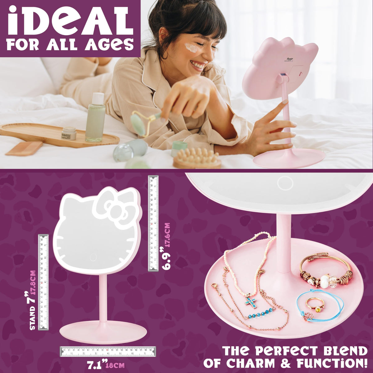 Get Trend Hello Kitty Sanrio LED Vanity Mirror with Lights - Get Trend Official Imagery - 7