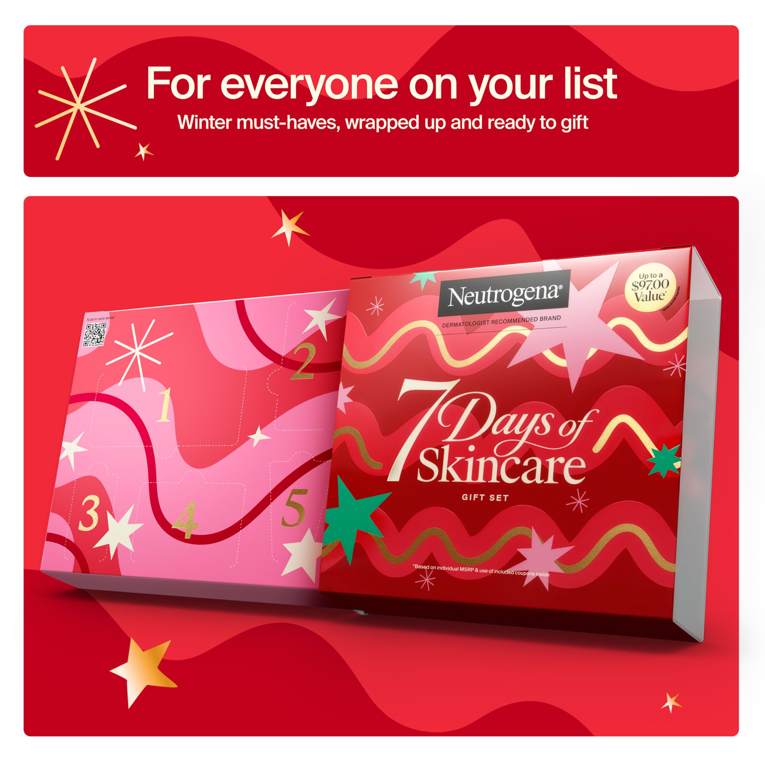 Neutrogena 7 Days of Skincare Holiday Gift Set, 7 Piece Advent - Aveeno