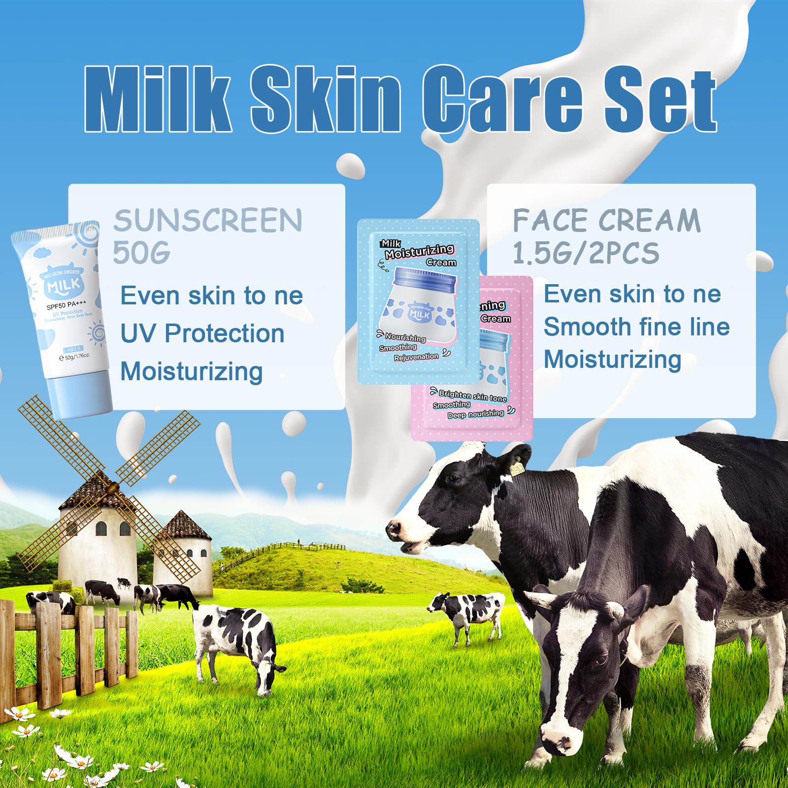 Milk Skin Care Sets Birthday Christmas Gifts for Teenage Girls - EONFAVE