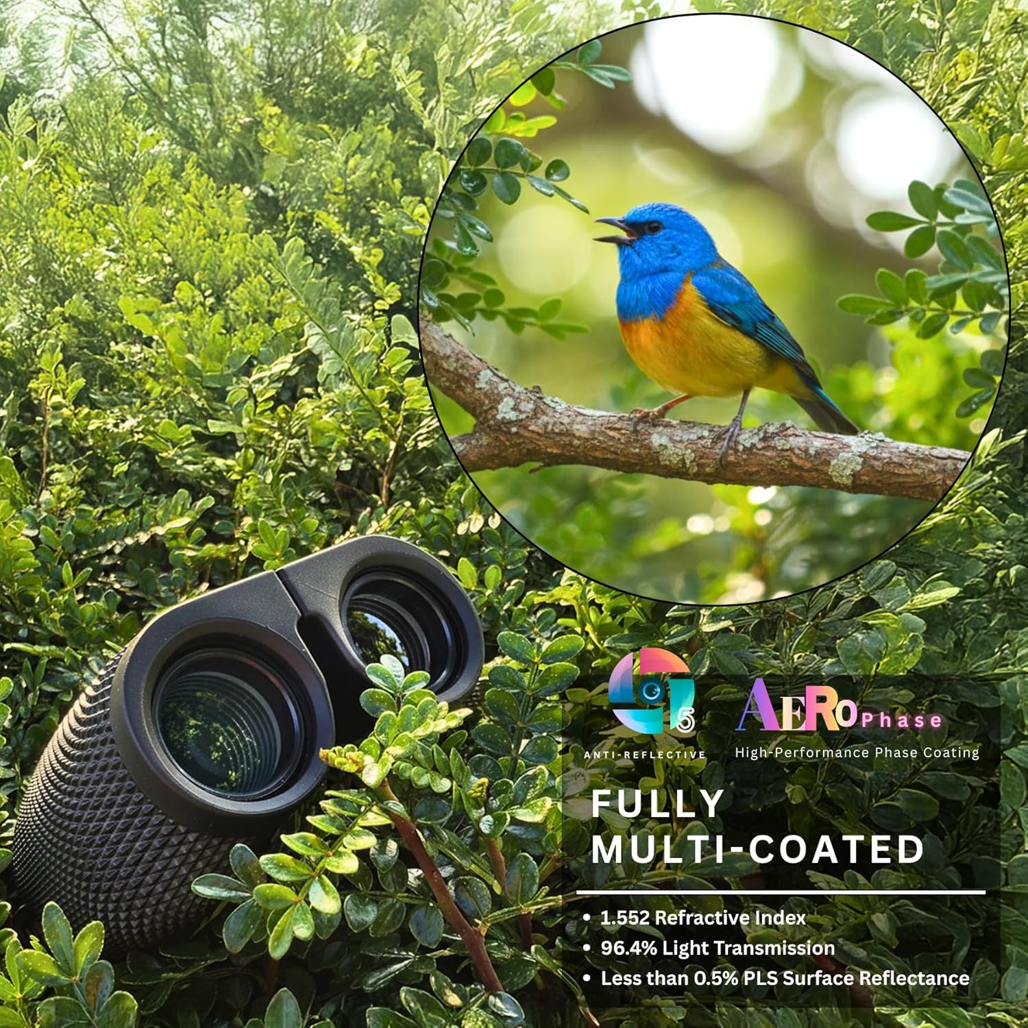 Hontry 10x25 compact binoculars for bird watching, suitable for adults and kids, with a sleek black design and adjustable eyepieces.