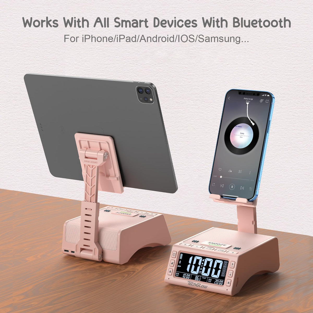 Foldable Cellphone Stand with Wireless Bluetooth Speaker - TechGlow Official Imagery - 6