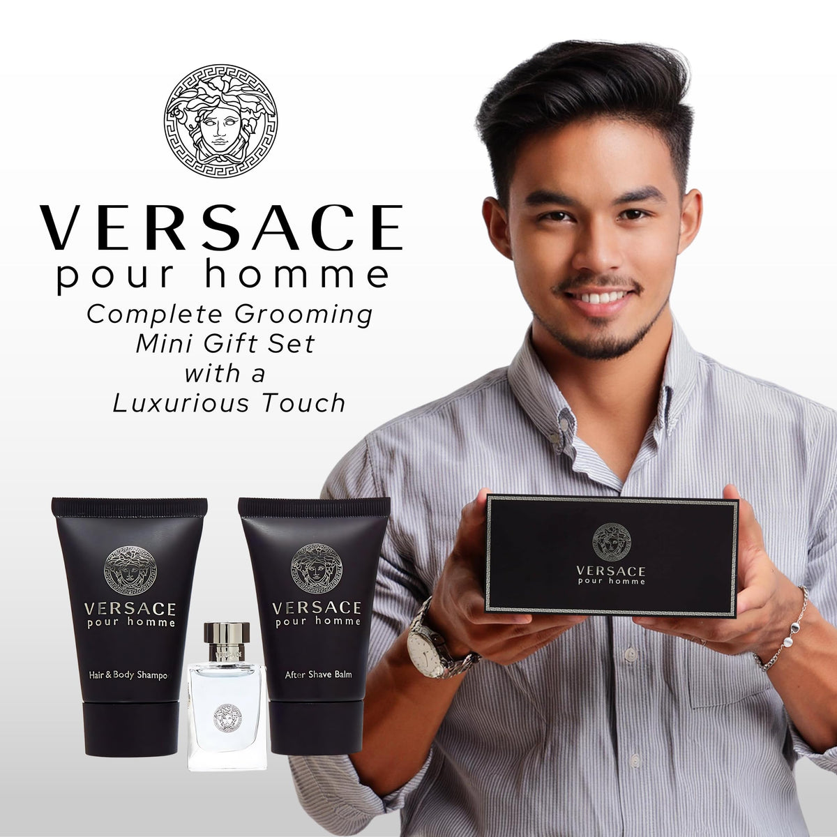 Versace Pour Homme for Men 3 Piece Mini Gift Set - Versace Official Imagery - 6