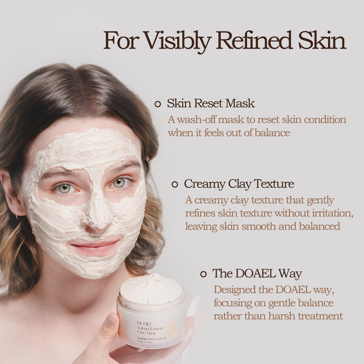 Yulmu Radiant Clay Mask 120g 4 23 oz Coix Seed Grain Removes - DOAEL Official Imagery - 4