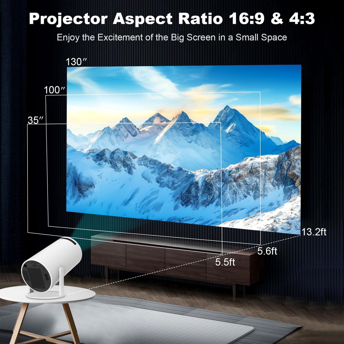 Mini Projector Portable Projector with Dual Band WIFI and - ENUOSUMA Official Imagery - 4