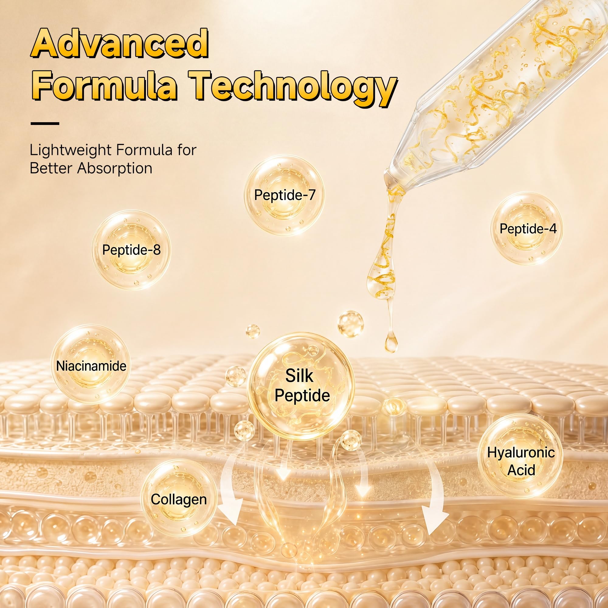Deep Collagen Silk Peptide Ampoule for Face Korean Anti - Eustofeyce Official Imagery - 6