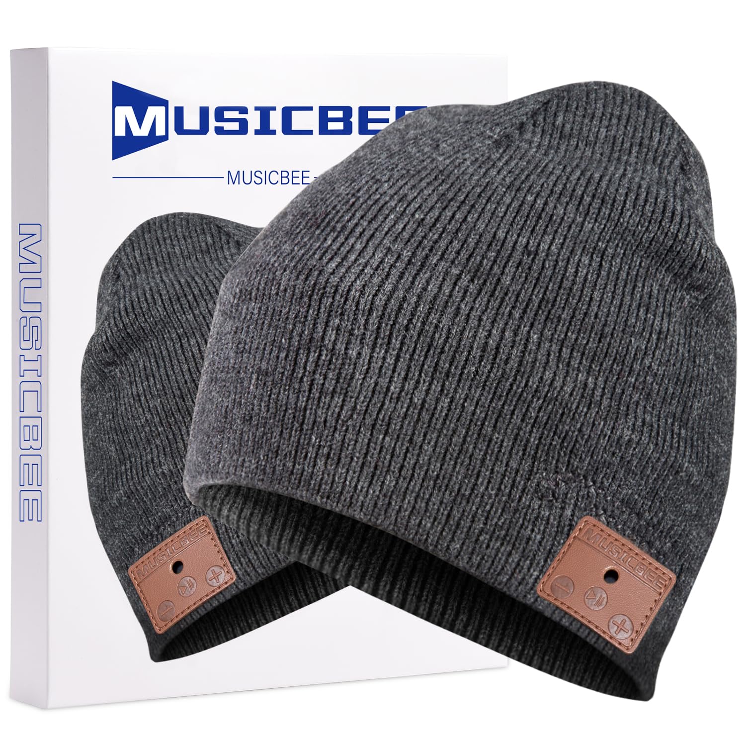 beanie Bluetooth, MUSICBEE Bluetooth V5.2 Wireless Knit Winter Cap, 30 Hour Play - beanie Official Product View 1