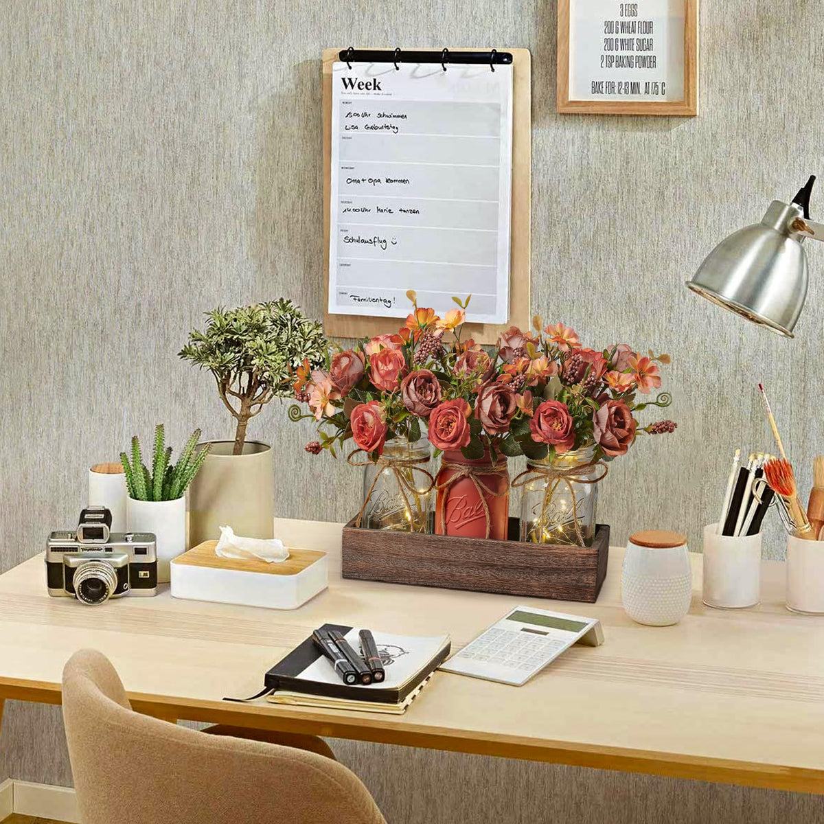 3 Pcs Mason Jar Centerpiece Table Decorations for Dining - DUOER Official Imagery - 5