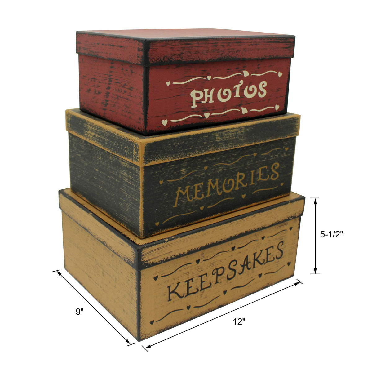 Primitive Vintage Rectangular Photos Memories Keepsakes - CVHOMEDECO. Official Imagery - 4