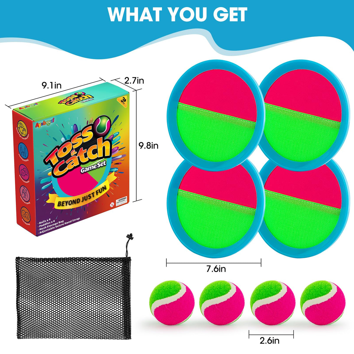 Toss and Catch Ball Set Boys Toys Outdoor Toys Yard Games - Ayeboovi Official Imagery - 3