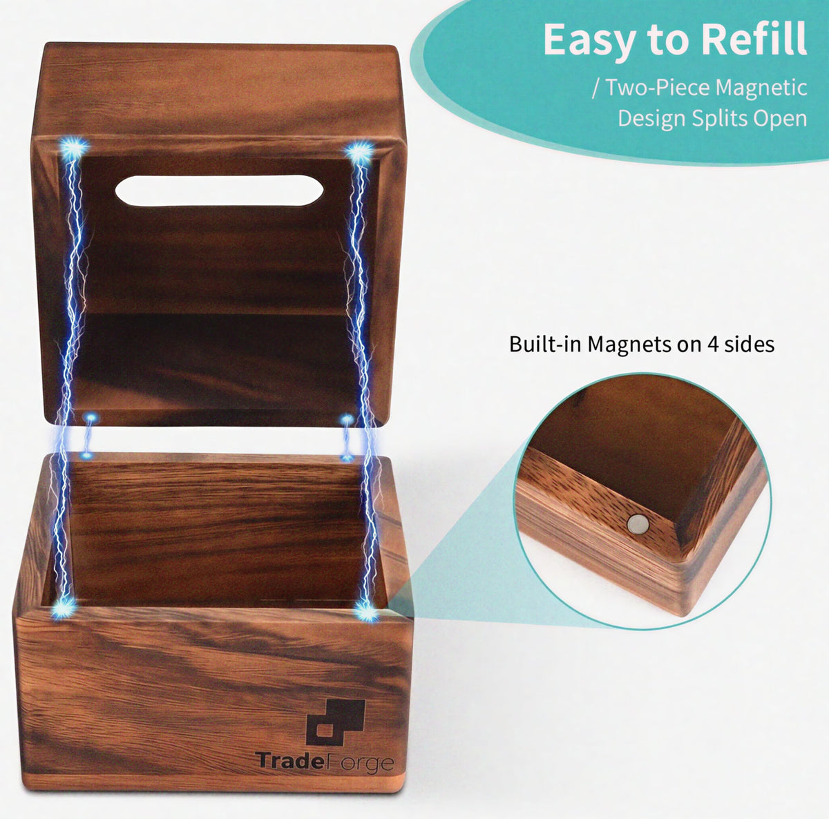 TradeForge South American Black Walnut Wooden Tissue Box - Premium Selection Official Imagery - 6