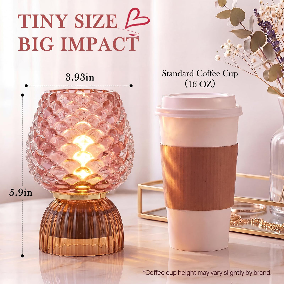 Small Battery Operated Lamp with Timer Pinecone Pink - SisiHokai Official Imagery - 6