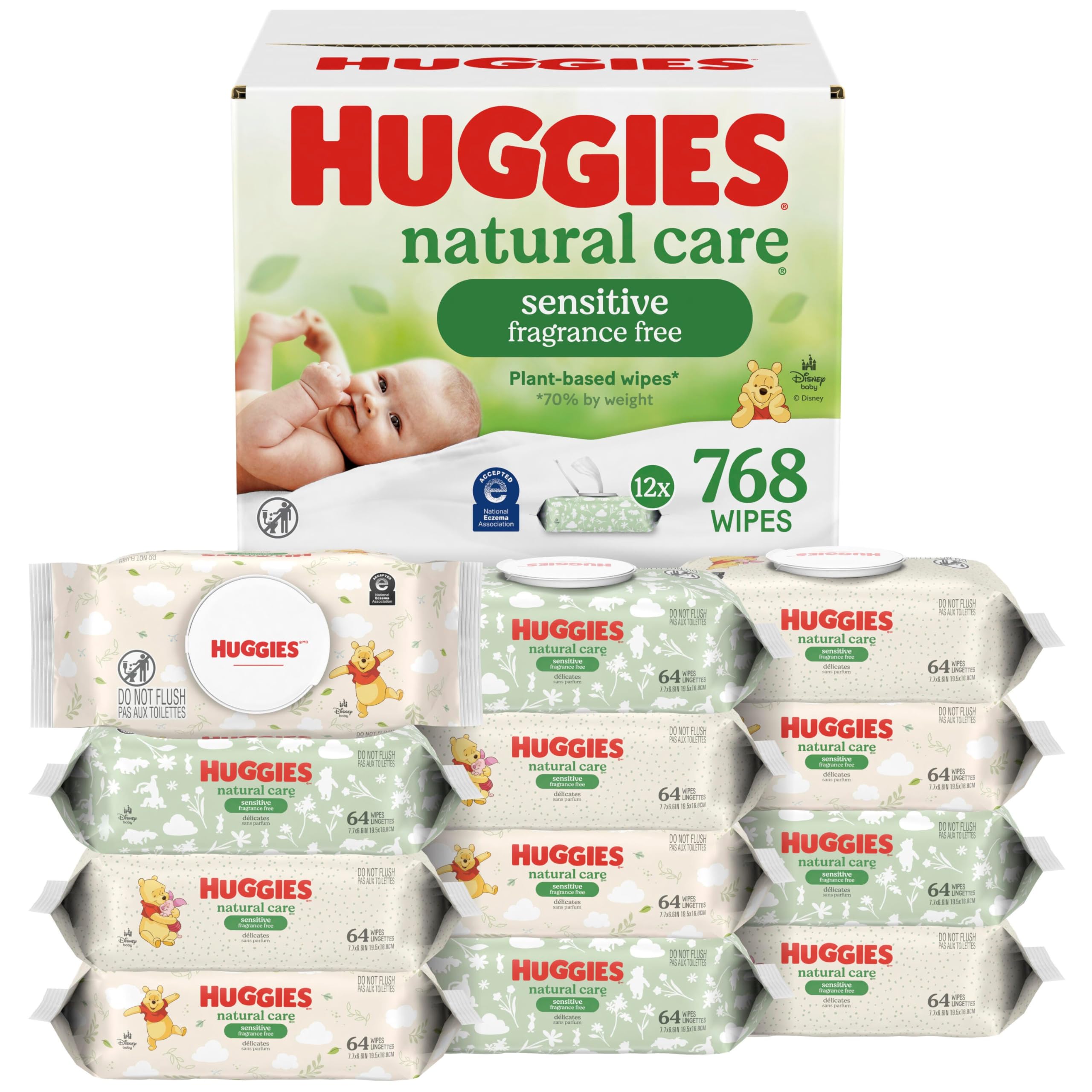 Huggies Natural Care Sensitive Baby Wipes, Unscented, Hypoalle... - Elefair Tech Official Product View 2