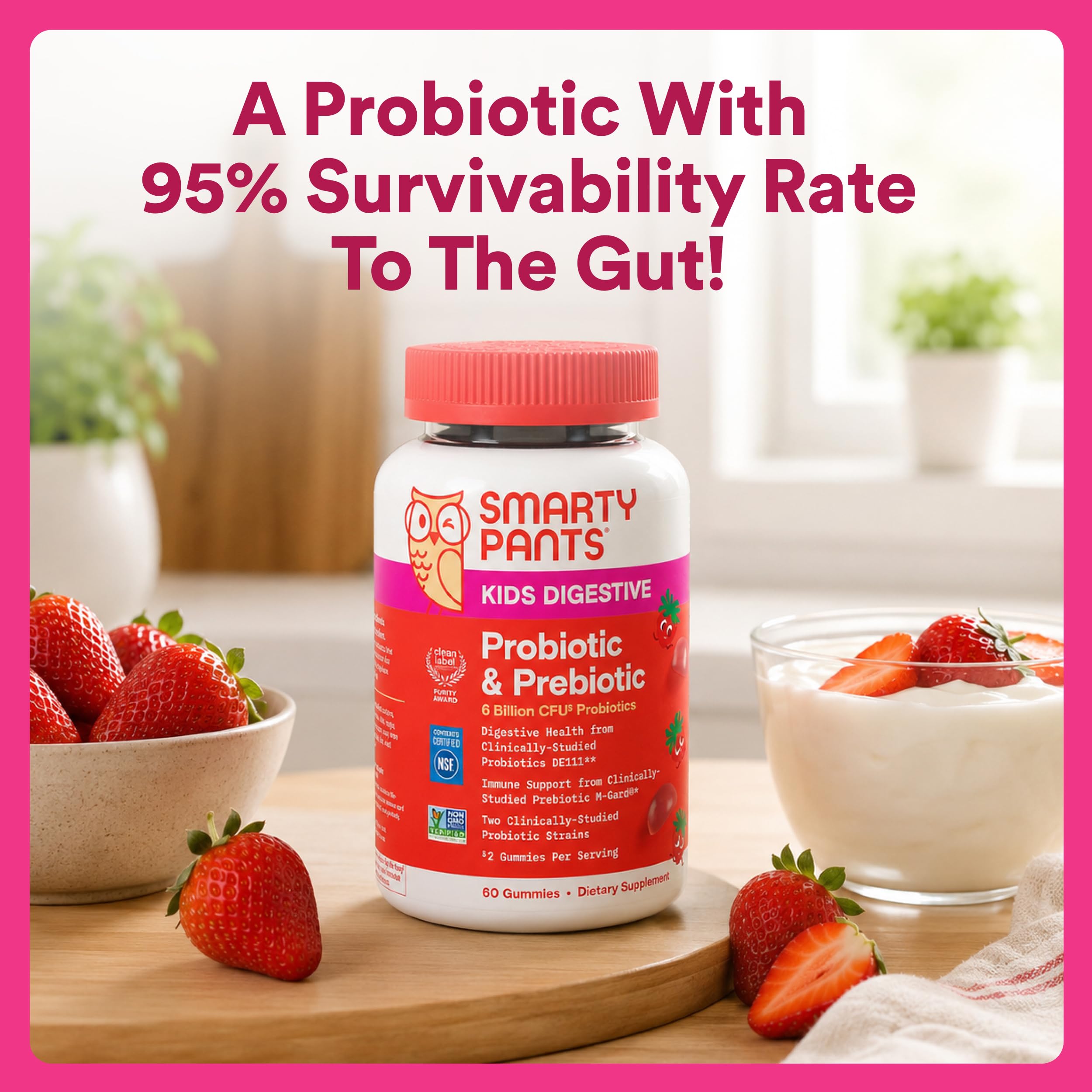 SmartyPants Kids Probiotic & Prebiotic Gummies, 60ct