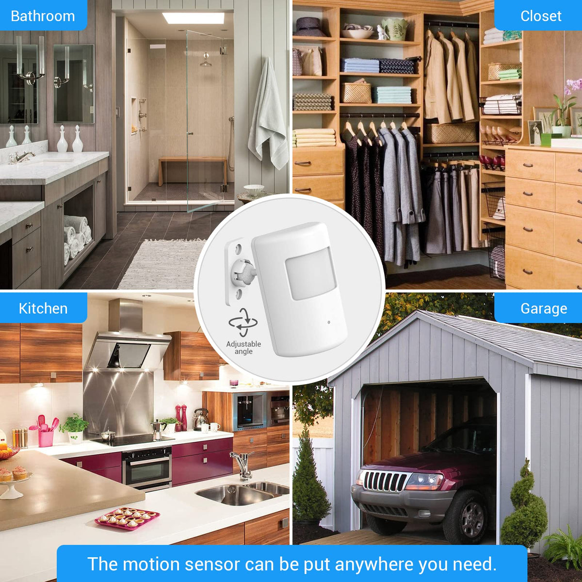 SEHOMY 3 Pack Motion Sensor Switch for Bathroom with Plug - SEHOMY Official Imagery - 8