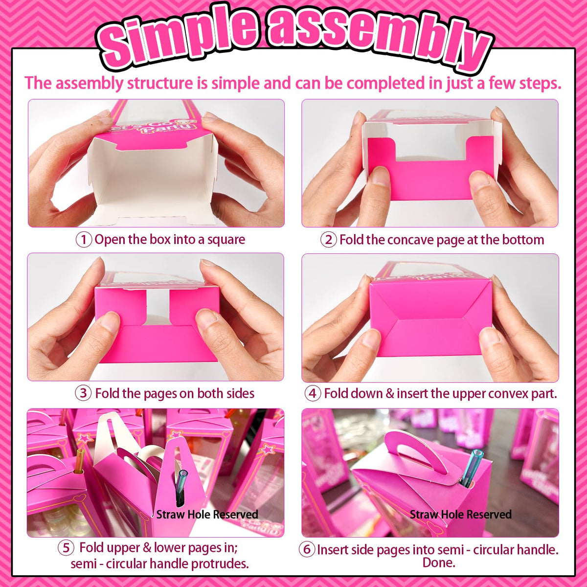 184Pcs Pink Girls Party Favors Pack - We1stdsee Official Imagery - 8