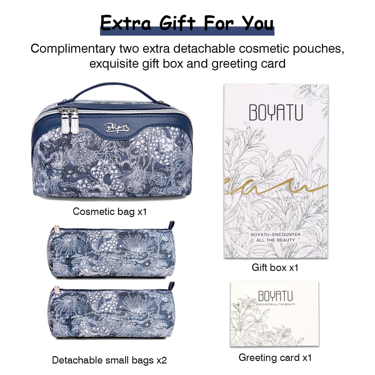 BOYATU Travel Makeup Bag Cosmetic Bags for Women 3 Piece - BOYATU Official Imagery - 7