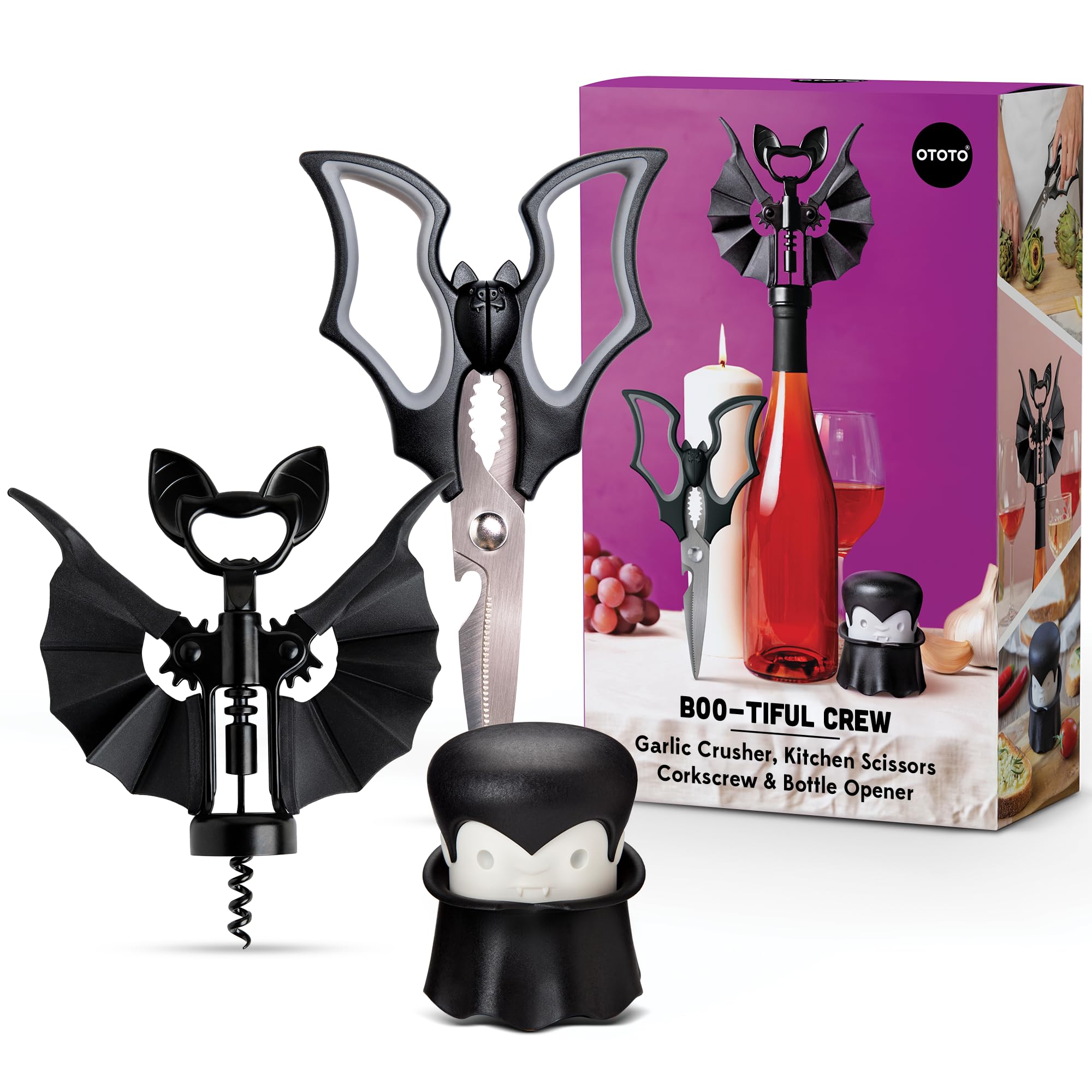 OTOTO Original Elizabat Kitchen Scissors - Halloween Goth Cute Bat Kit - View 8