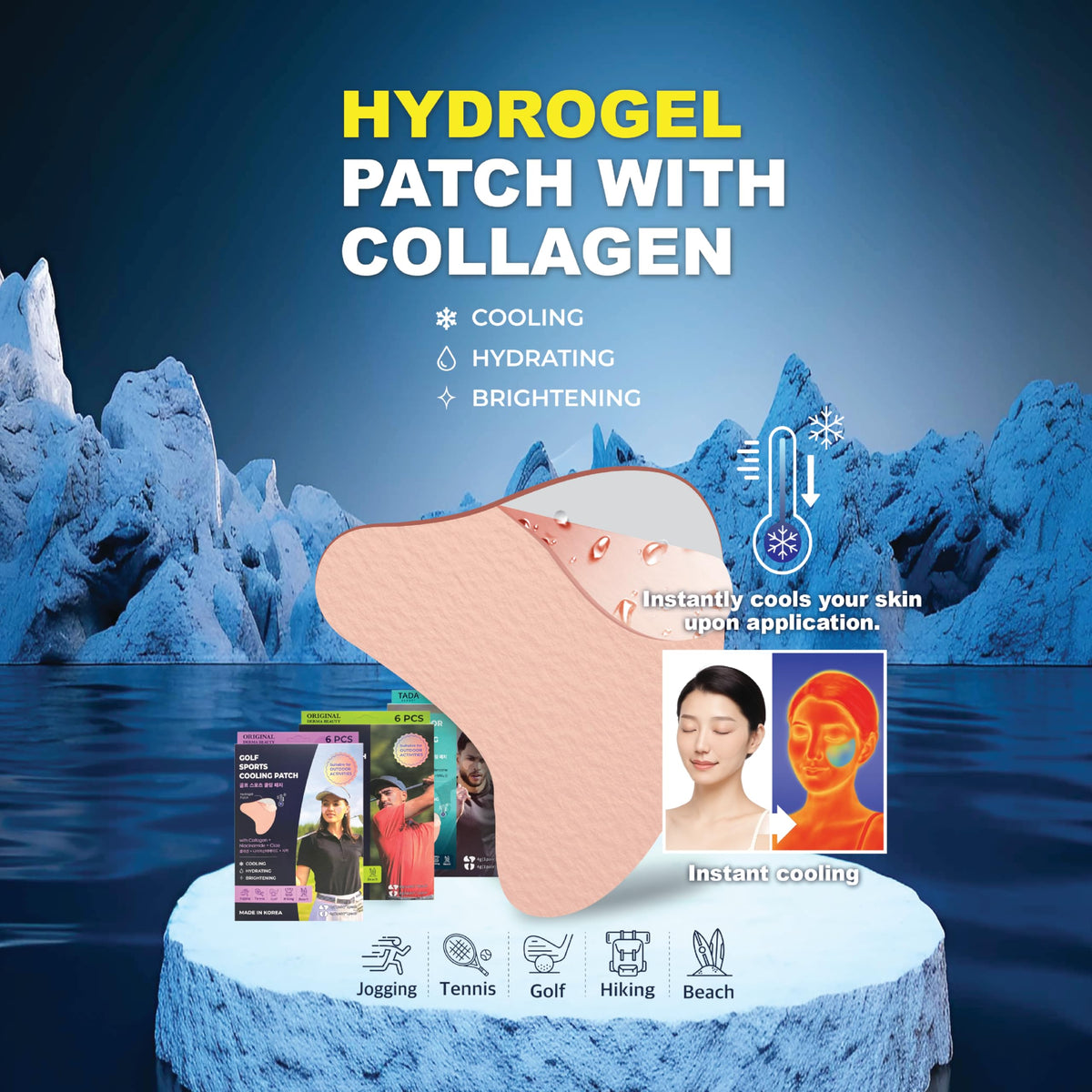 12Pairs Sun Patch Under Eye UV Protection for Golf Hiking - ORIGINAL DERMA BEAUTY Official Imagery - 6