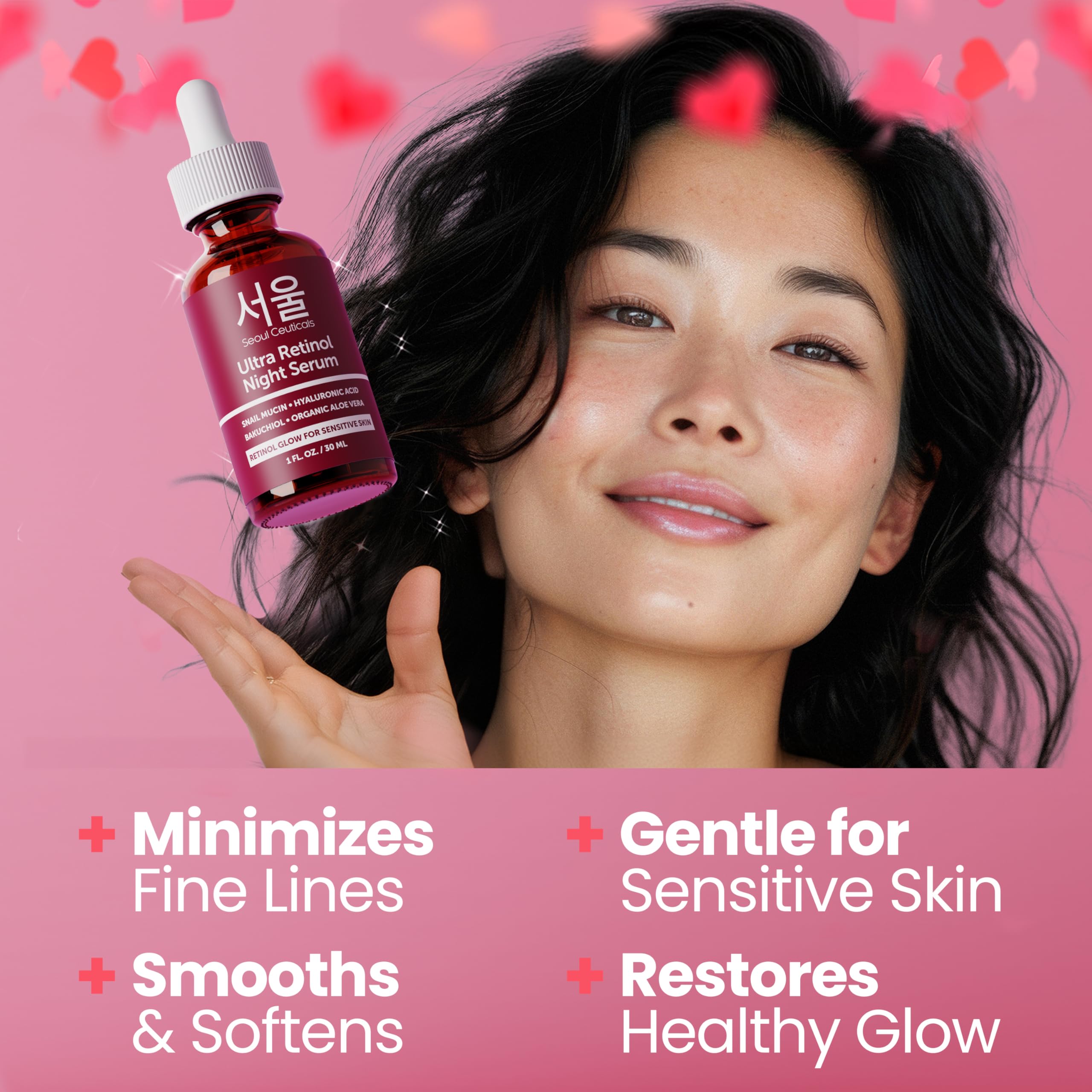 SeoulCeuticals 1% Retinol Snail Mucin Night Serum for Face - SeoulCeuticals Official Product View 3