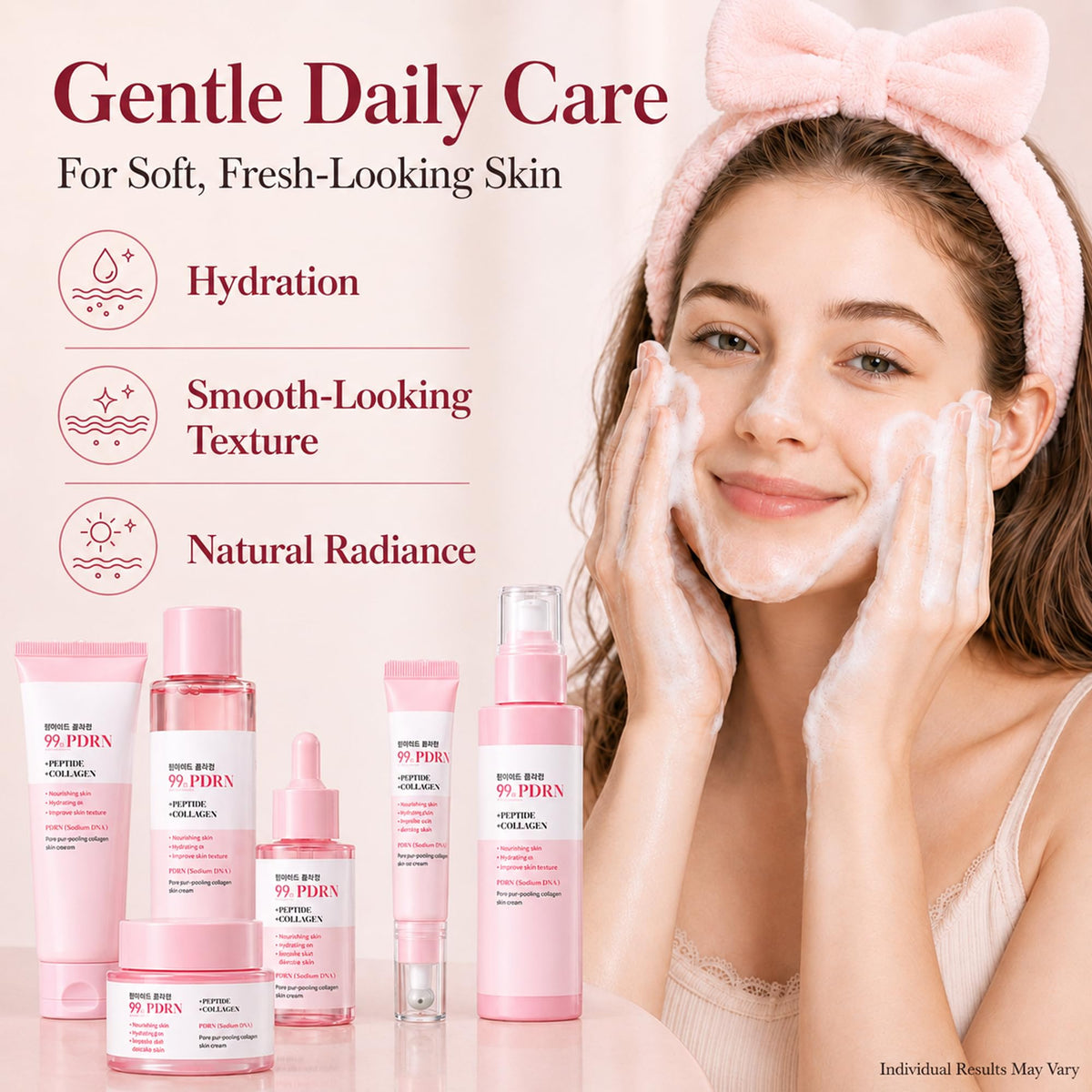6Pcs PDRN Skin Care Set Collagen Hydrating Facial Routine - Bilziviro Official Imagery - 6