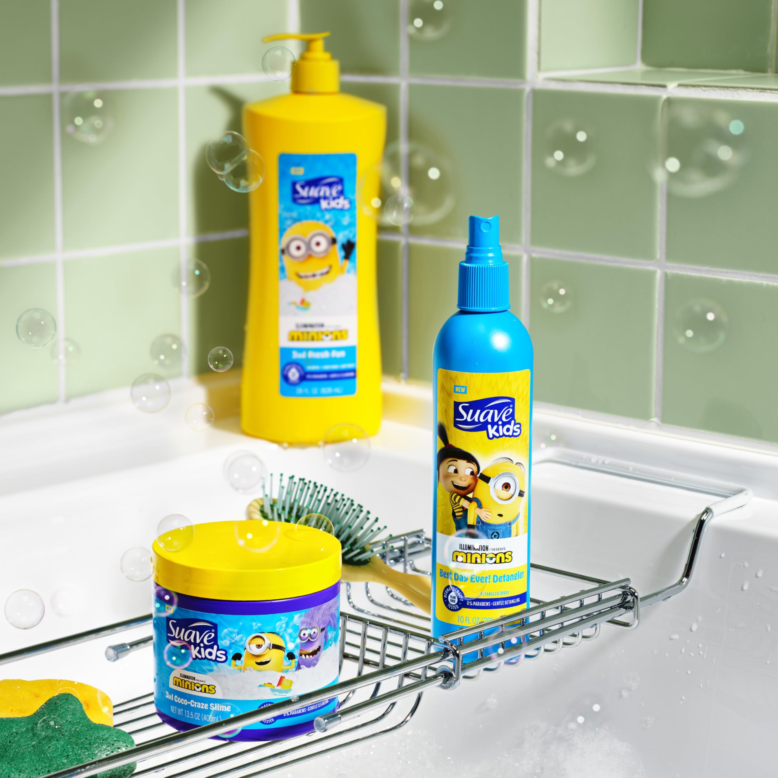 Suave Kids Detangler Spray Minions, Hair Detangling, Removing Knots and Making Kids Locks Soft, Smooth, and Shiny, 10 oz, Pack of 6