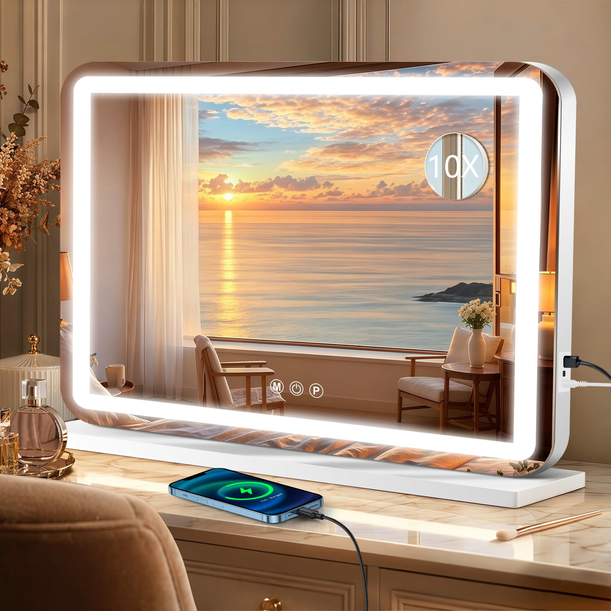 23 x 18 Vanity Mirror with Lights Led Lighted Makeup Mirror - Ratsamee Official Imagery - 1