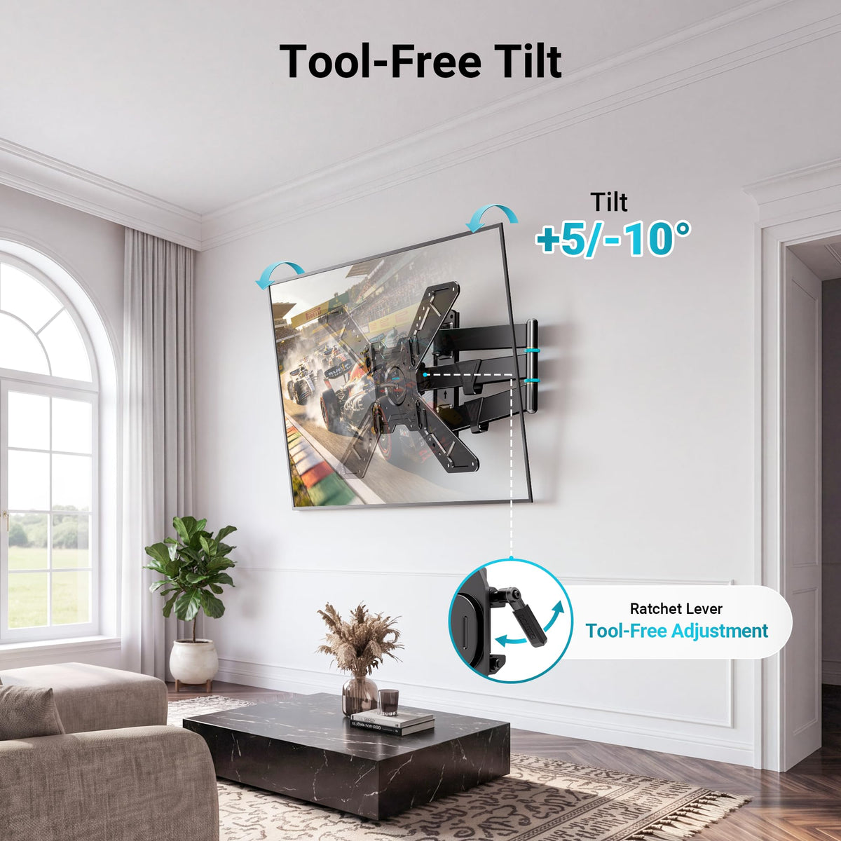 BONTEC Full Motion Corner TV Wall Mount for 31 75 Inch TVs - BONTEC Official Imagery - 8