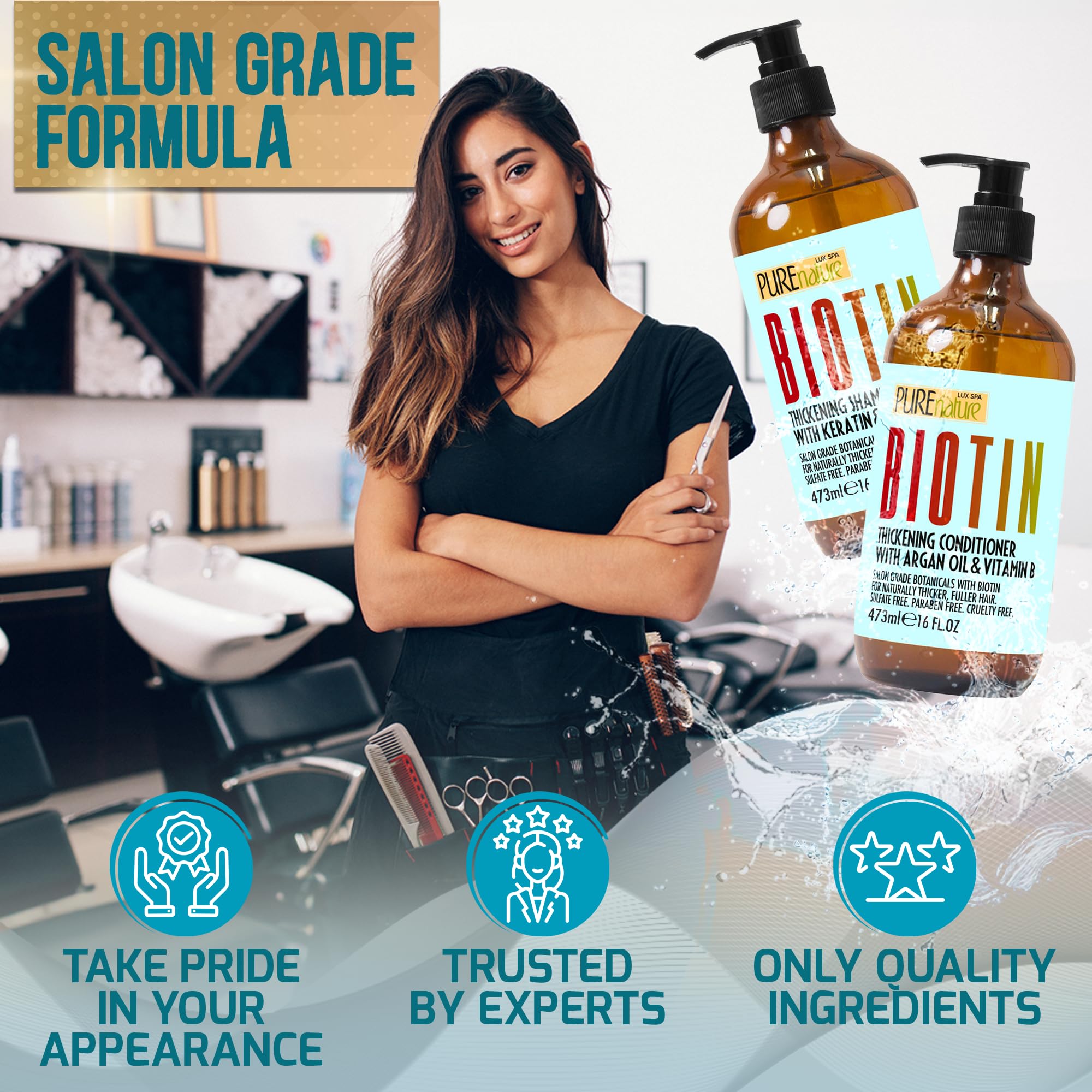 Biotin Shampoo and Conditioner Set - PURE NATURE LUX SPA Official Imagery - 8