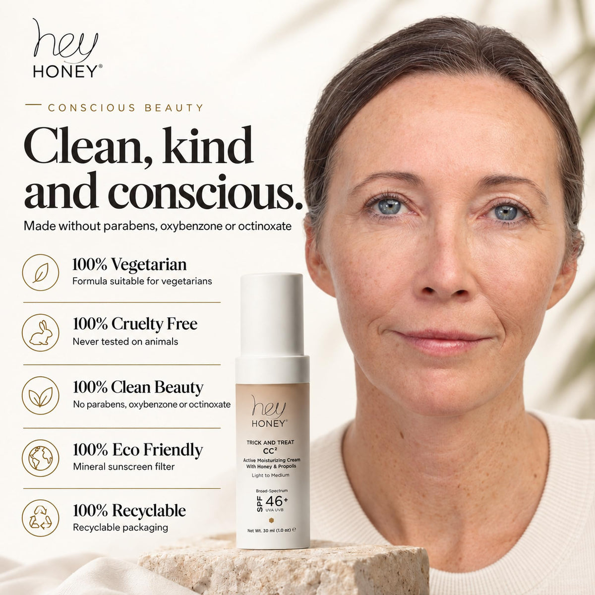 Hey Honey Trick and Treat Moisturizing CC Cream SPF 46 - Hey Honey Official Imagery - 8