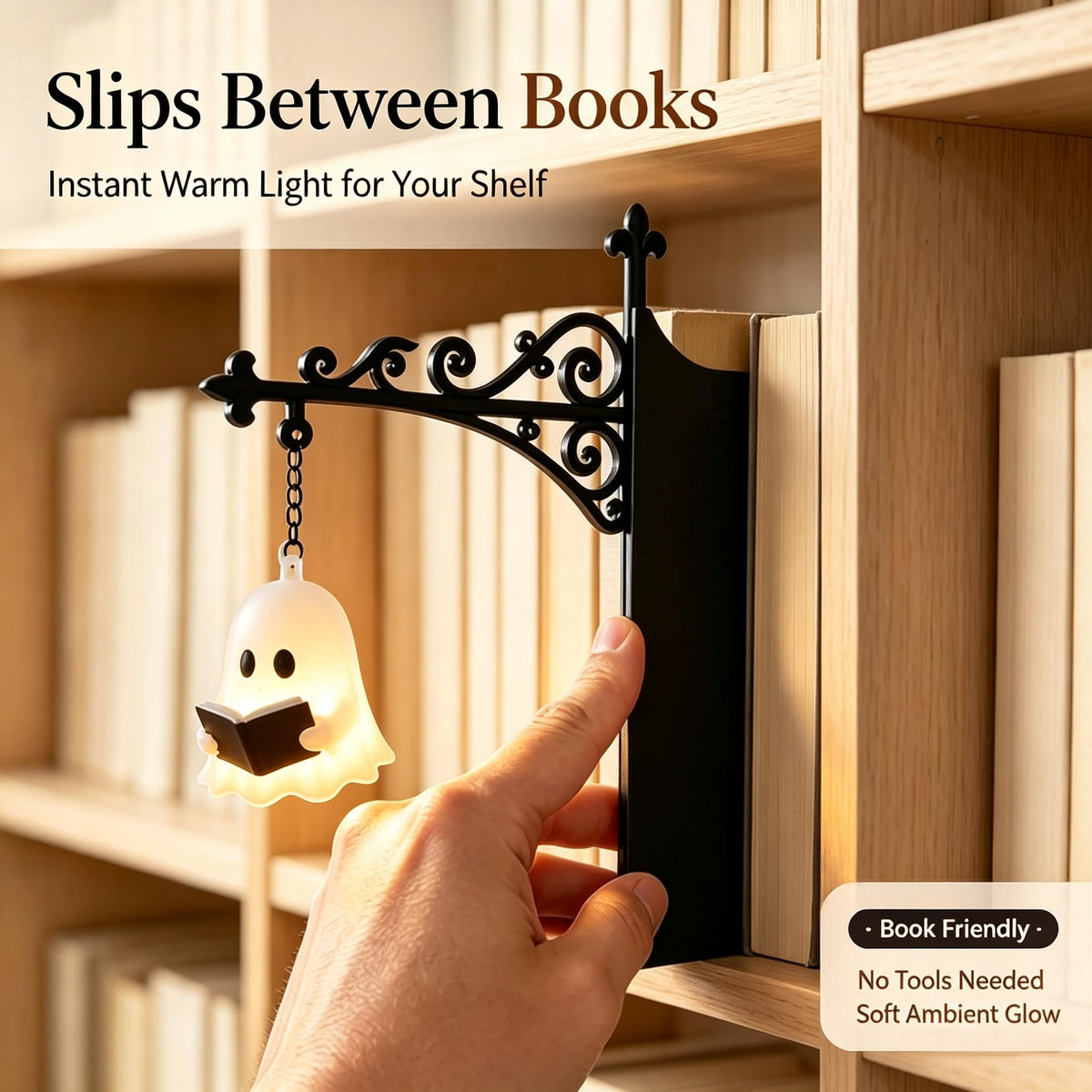Library Lantern Mini Bookshelf Lamp Ghost Vintage Hanging - NKDFRI Official Imagery - 3