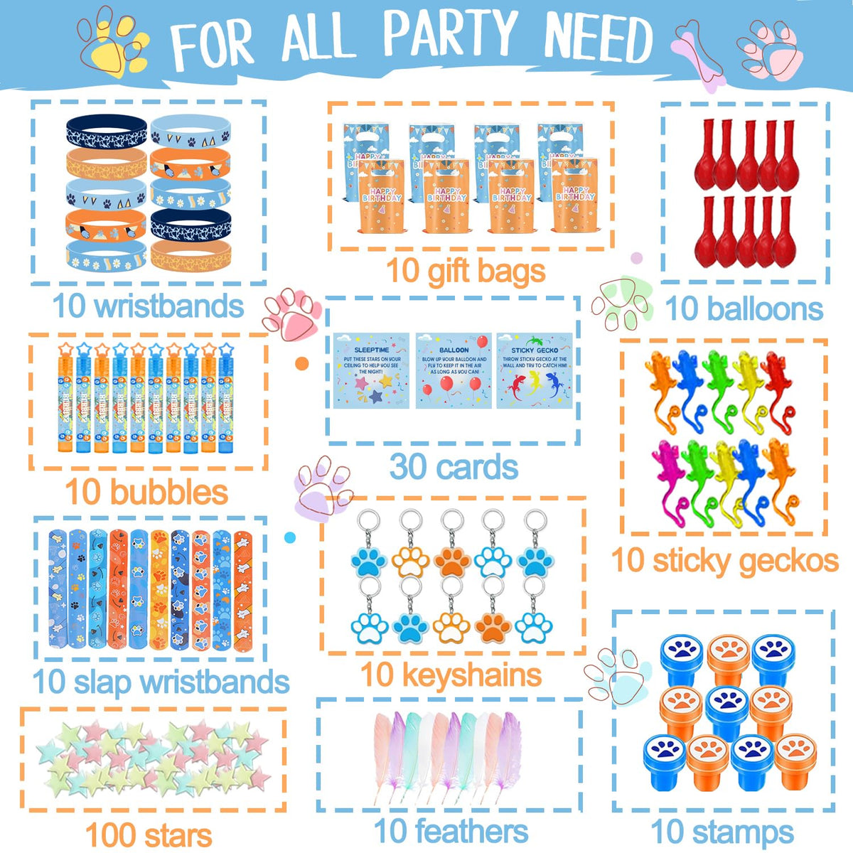 130Pcs Birthday Party Favors Gift Decorations Supplies for - WPAZH Official Imagery - 3