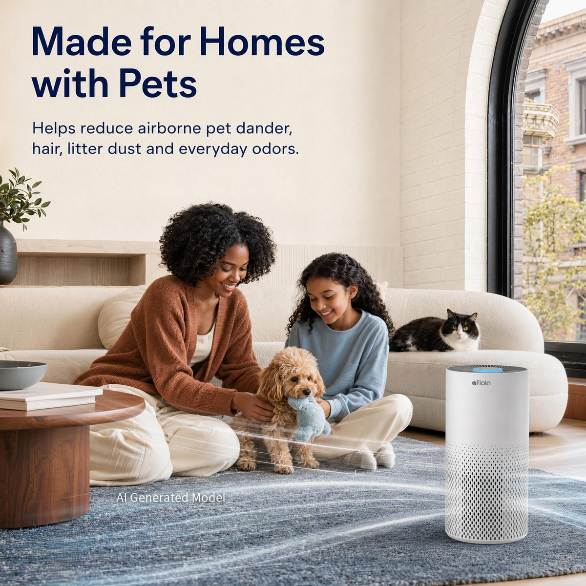 Afloia Air Purifier for Home Bedroom Large Room up to 1500 - Afloia Official Imagery - 3