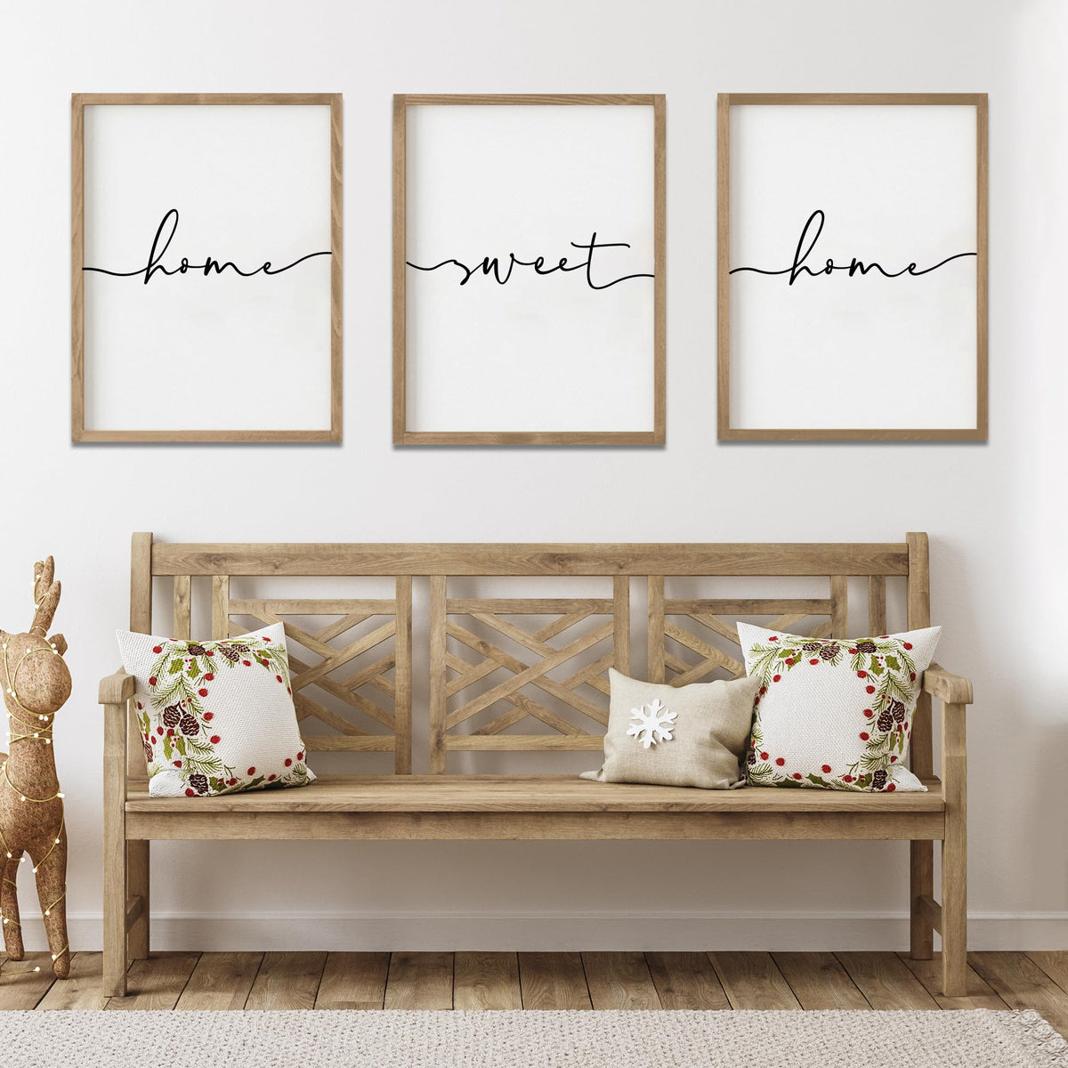 Set of 3 Framed Farmhouse Home Sweet Home Sign Above Bed - Heiple Official Imagery - 8