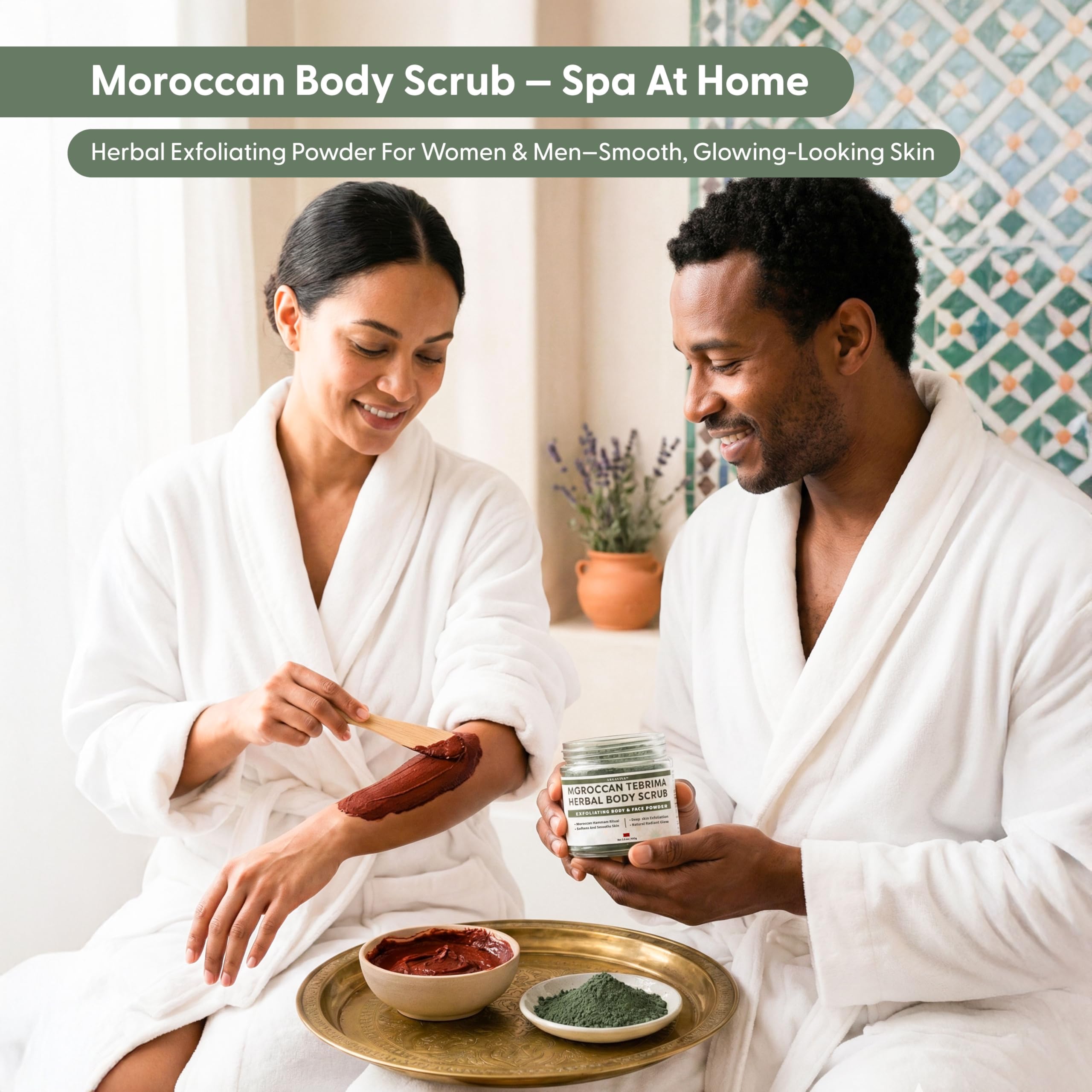 Argaviva Moroccan Tebrima Herbal Exfoliating Body Scrub Powder - Natural Body - Argaviva Official Product View 8