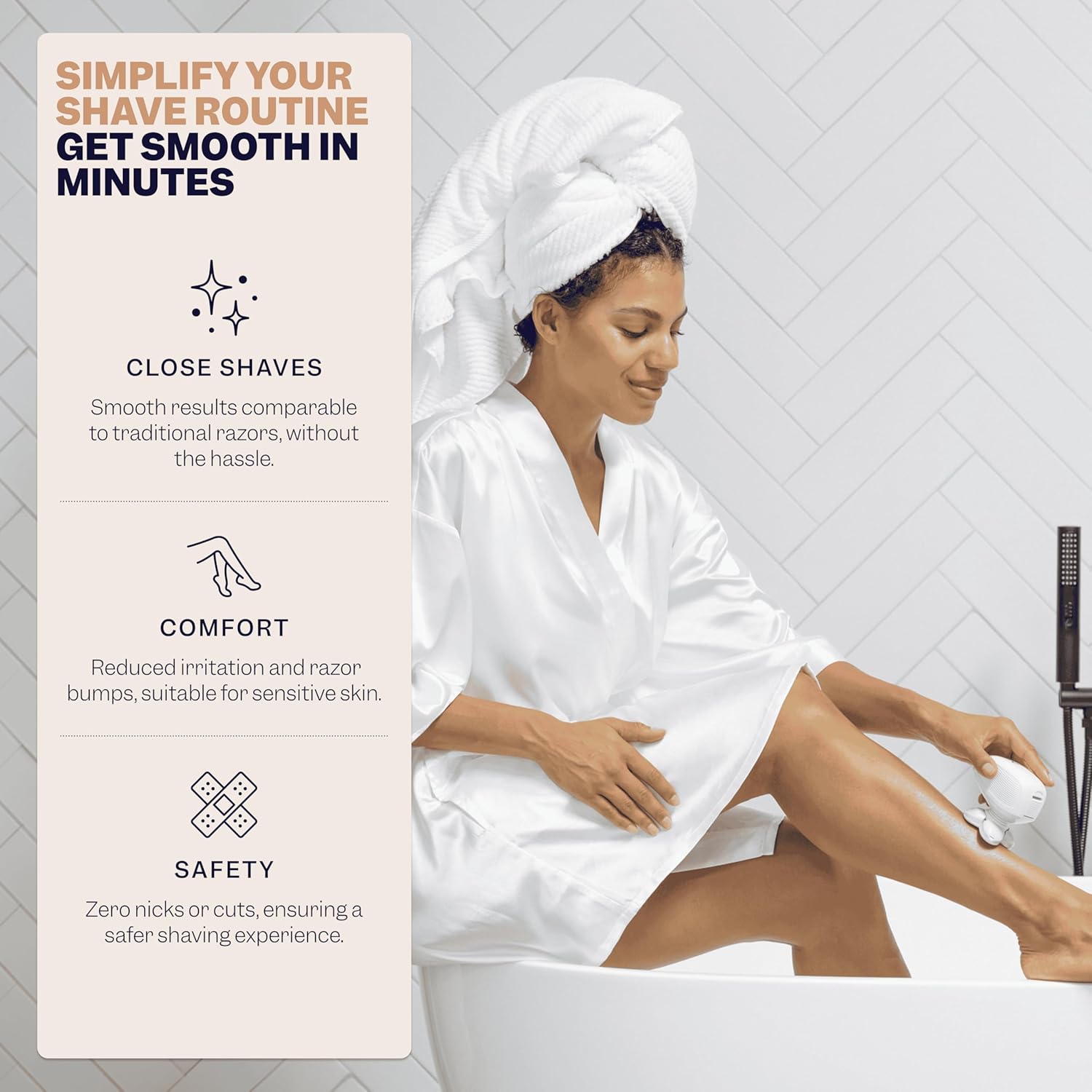 Freebird FlexSeries electric razor for women with a sleek design, suitable for smooth legs, body hair, and pubic shaving.