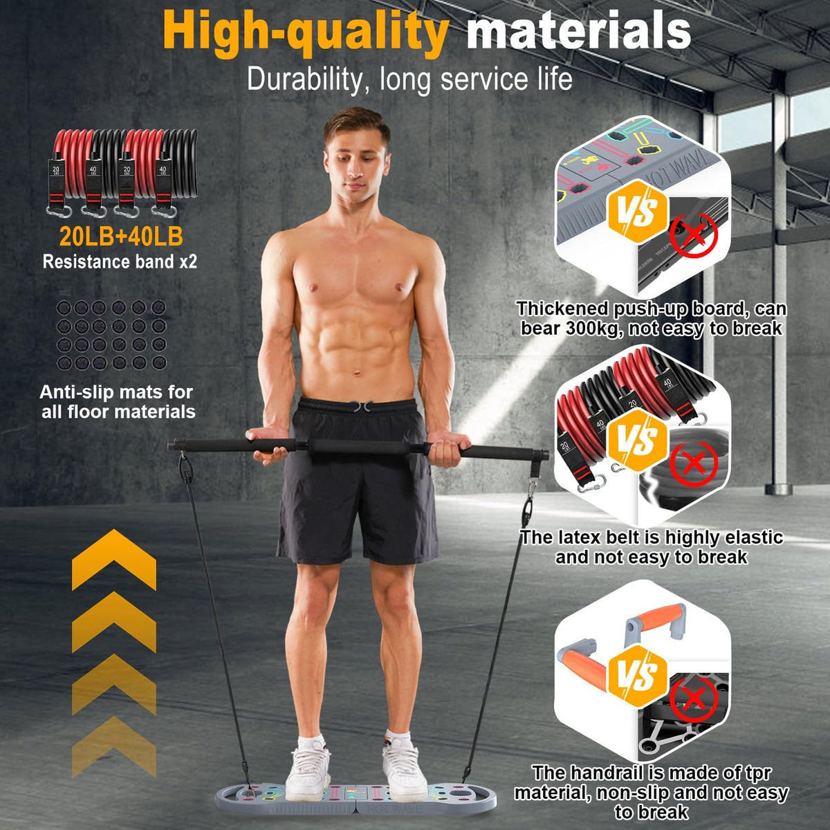 Push Up Board Portable PushUp Board Foldable 20 in 1 Push Up - HOTWAVE Official Imagery - 5