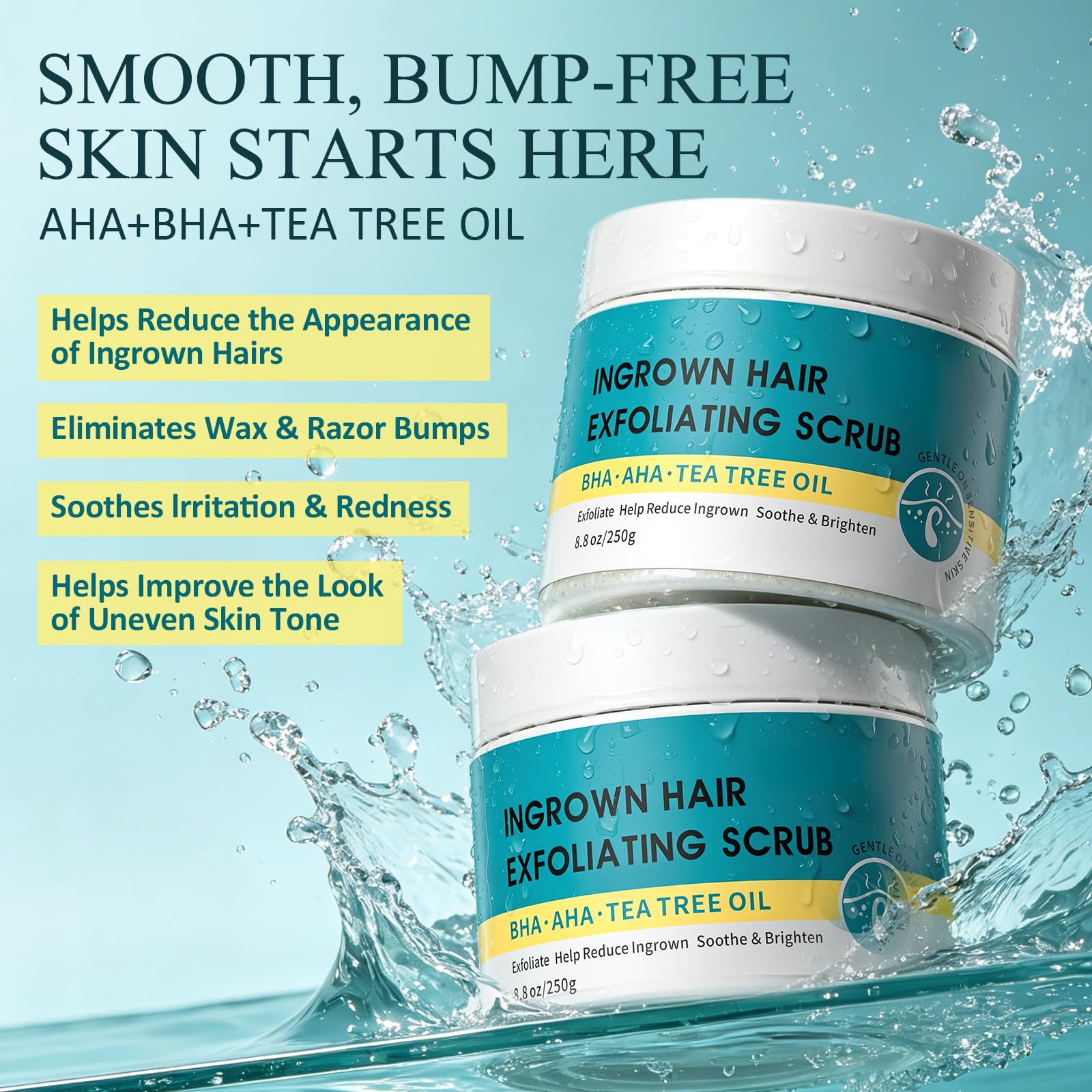 SHVYOG Ingrown Hair Exfoliating Scrub with AHA+BHA, Gentle KP Bump Eraser Body - SHVYOG Official Product View 3