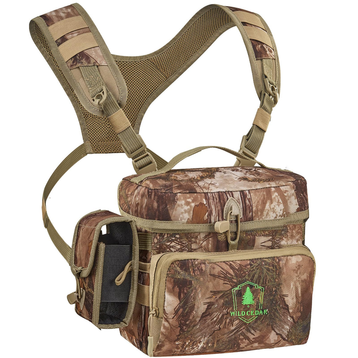 Binocular Harness Chest Pack with Rangefinder Pouch Bino - Wild Cedar Official Imagery - 2