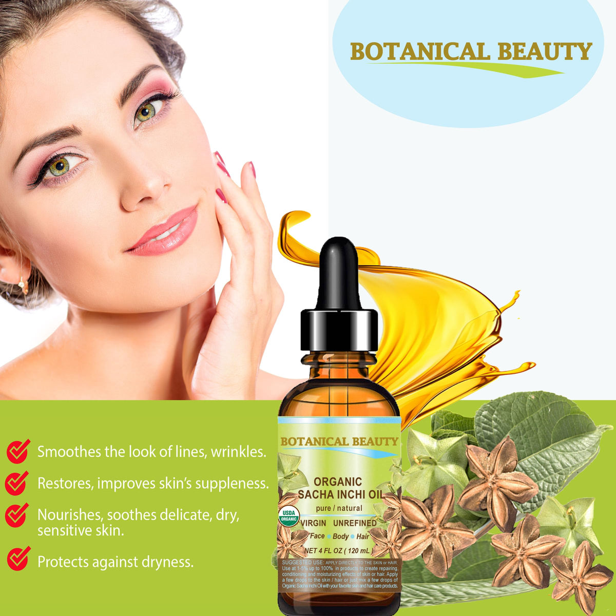 Botanical Beauty Organic SACHA INCHI OIL 100 Natural Pure - Botanical Beauty Official Imagery - 6