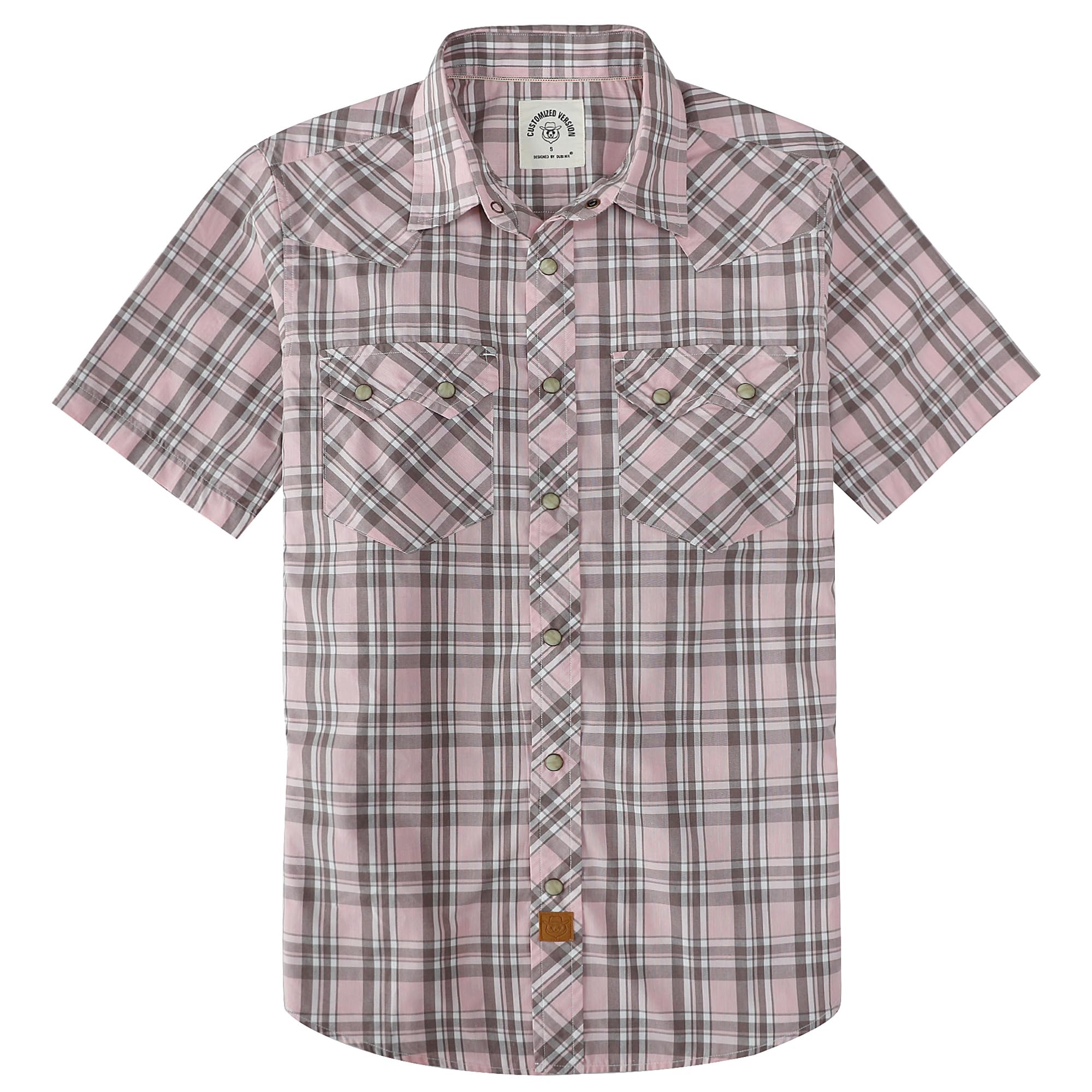 Dubinik® Pearl Snap Western Shirt for Men Short Sleeve 2 Sawtooth Pocket - Dubinik Official Product View 1