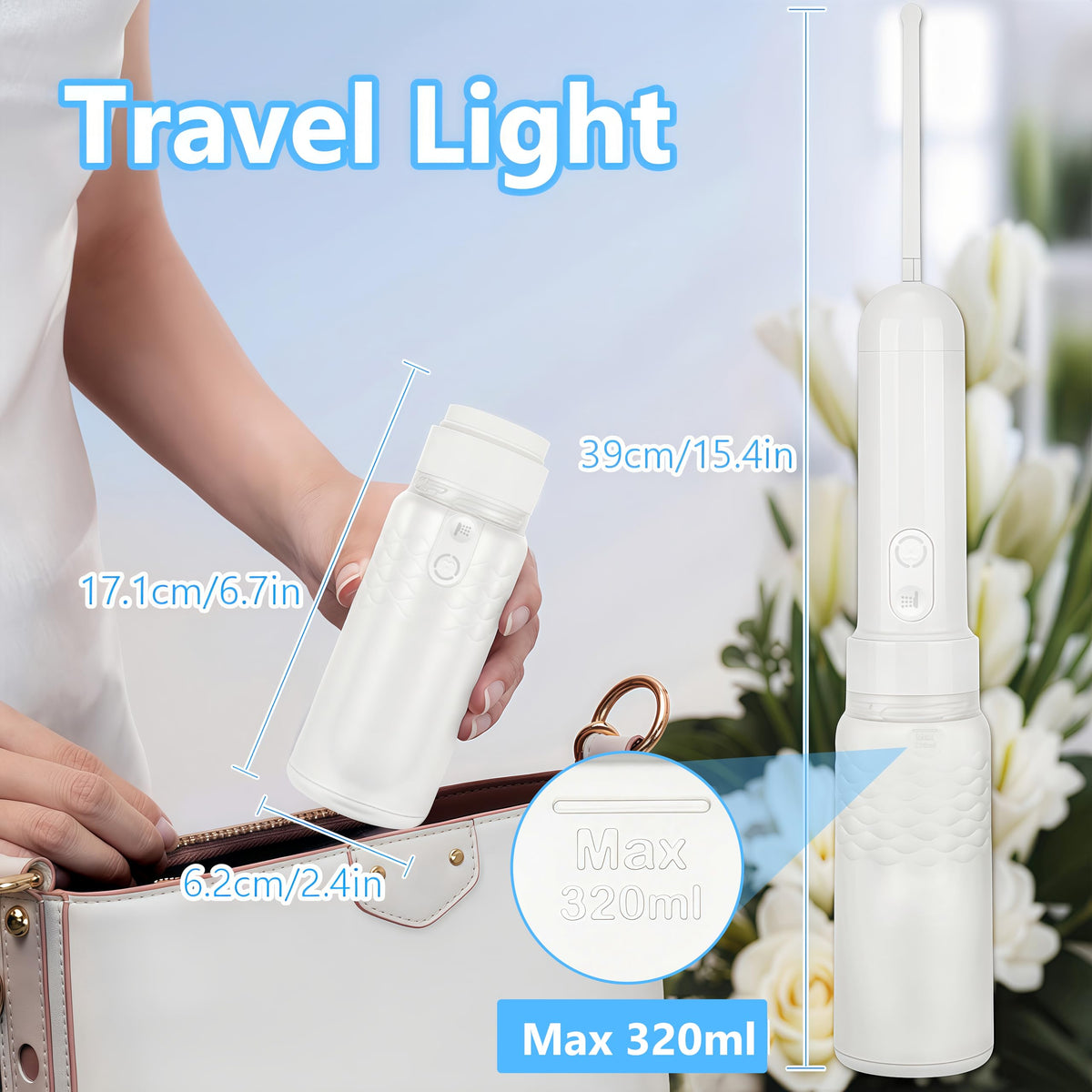 Joyzan Portable Bidet for Travel 320ML Electric Rechargeable - Joyzan Official Imagery - 3