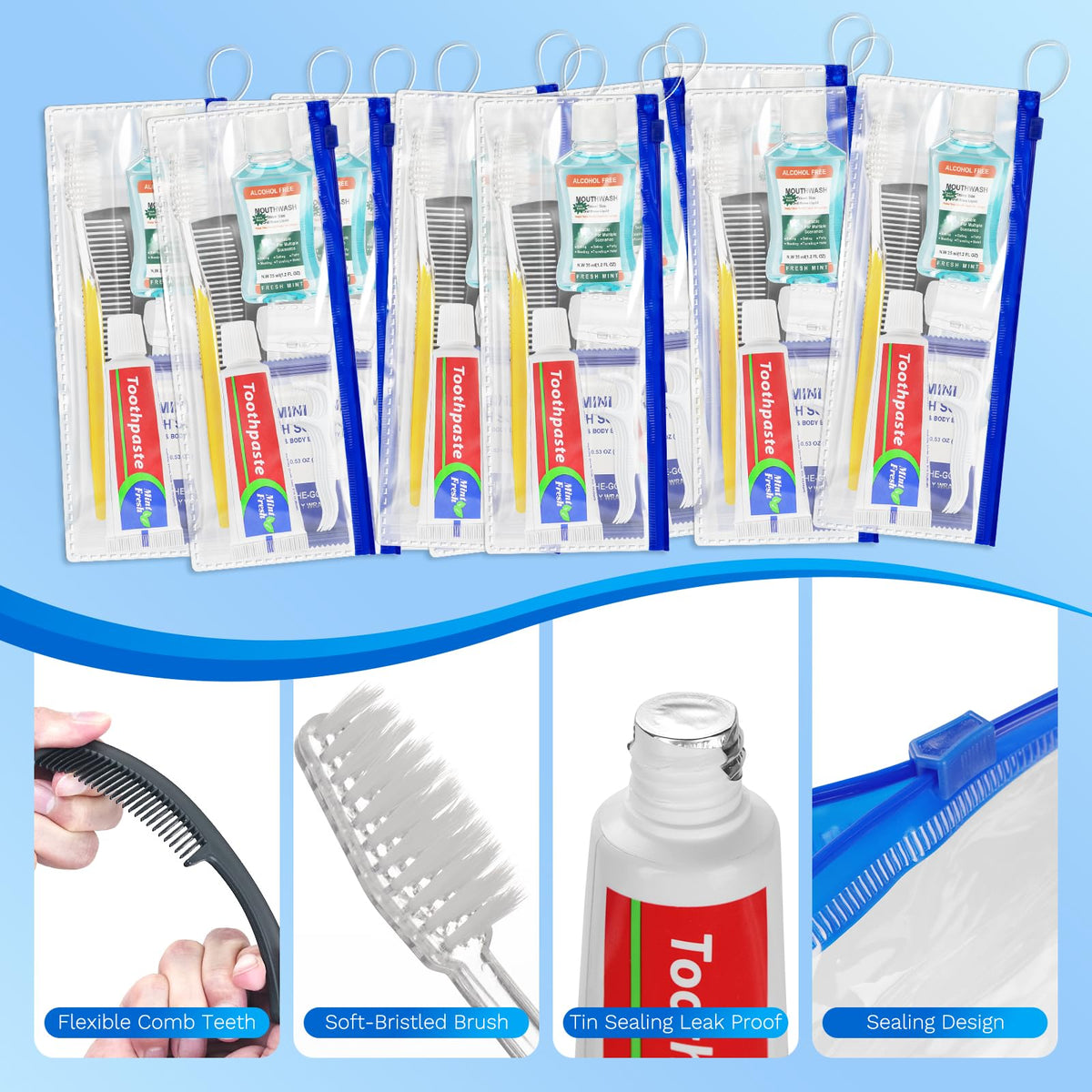 Personal Hygiene Kit Bulk 50 Pack Yellow Basic Travel - Xuezoioy Official Imagery - 8