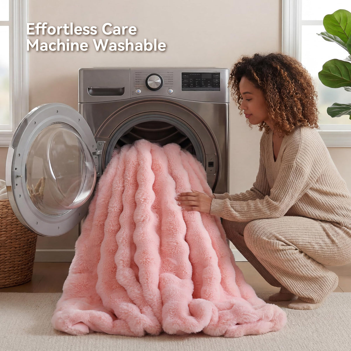 Faux Rabbit Fur Throw for Couch - Smoofy Official Imagery - 7