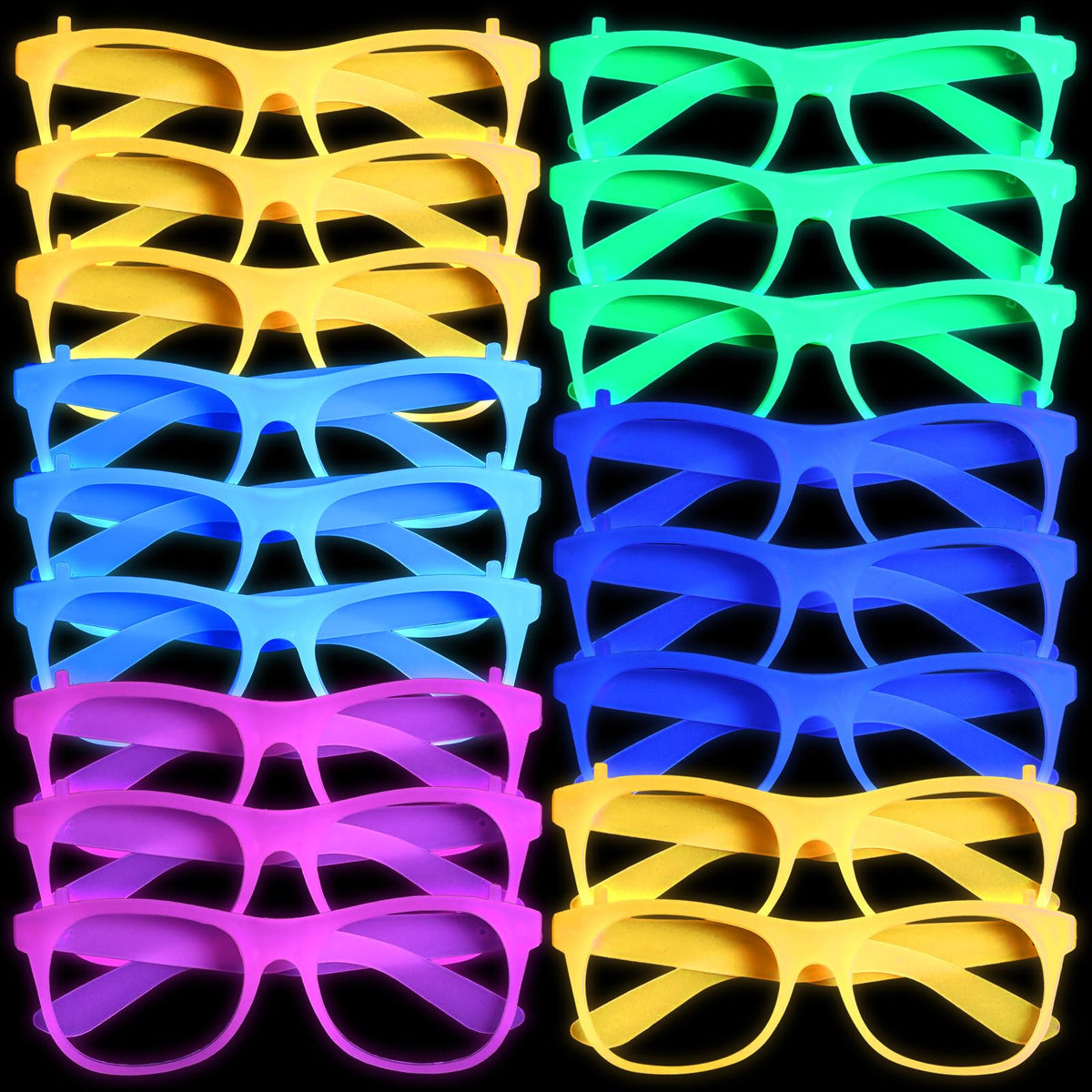 Halloween Glow in The Dark Glasses Neon Glasses UV Reactive - Viozakanry Official Imagery - 1
